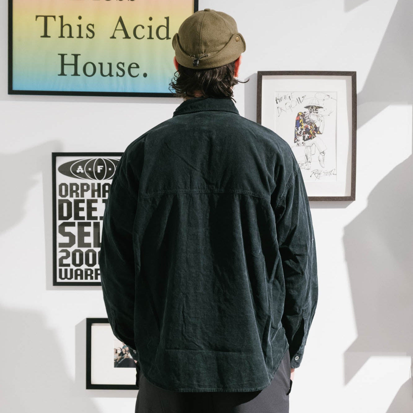 Cav Empt Overdye Cord Design Big Shirt - Charcoal