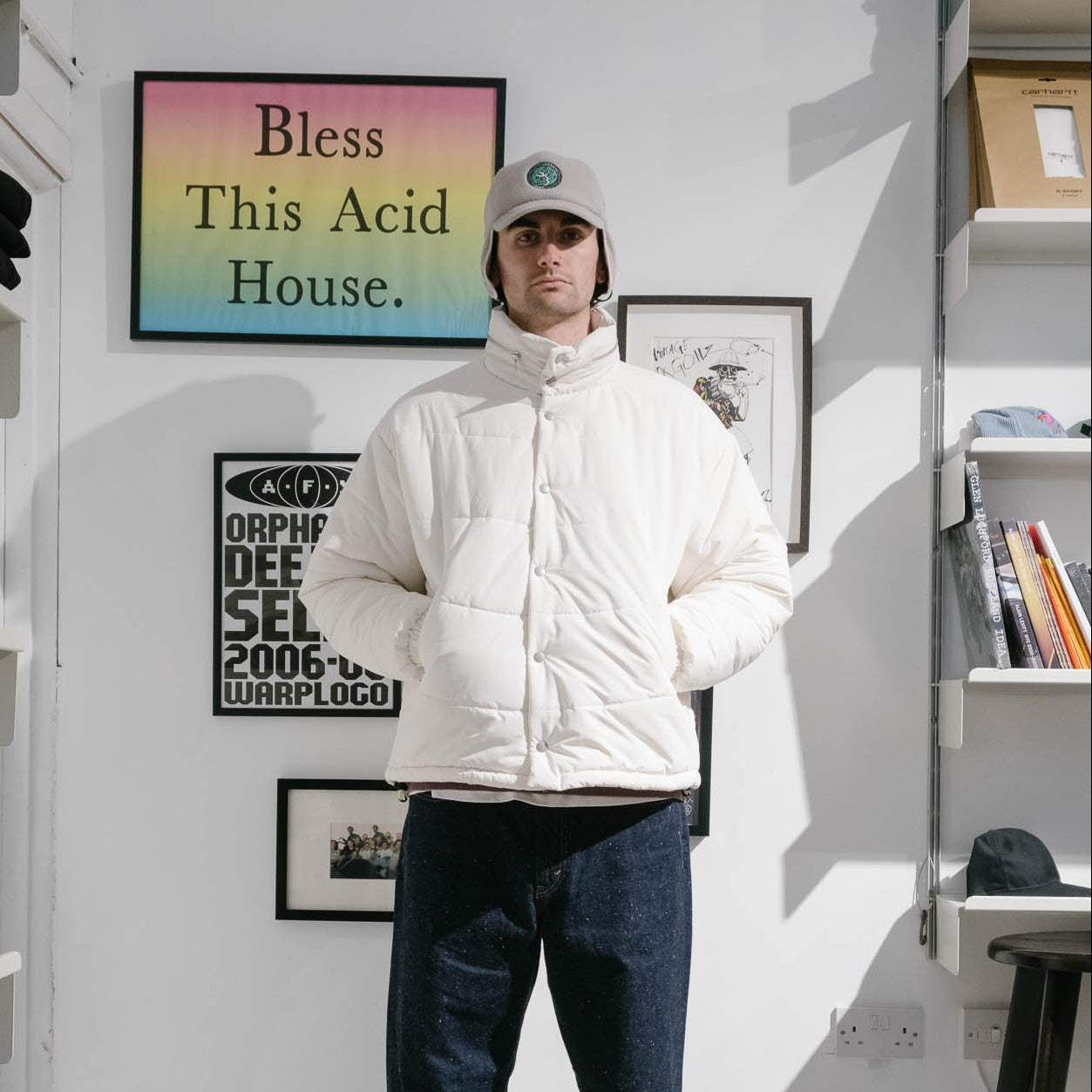 Cav Empt Wave Stitch Puff Jacket - White