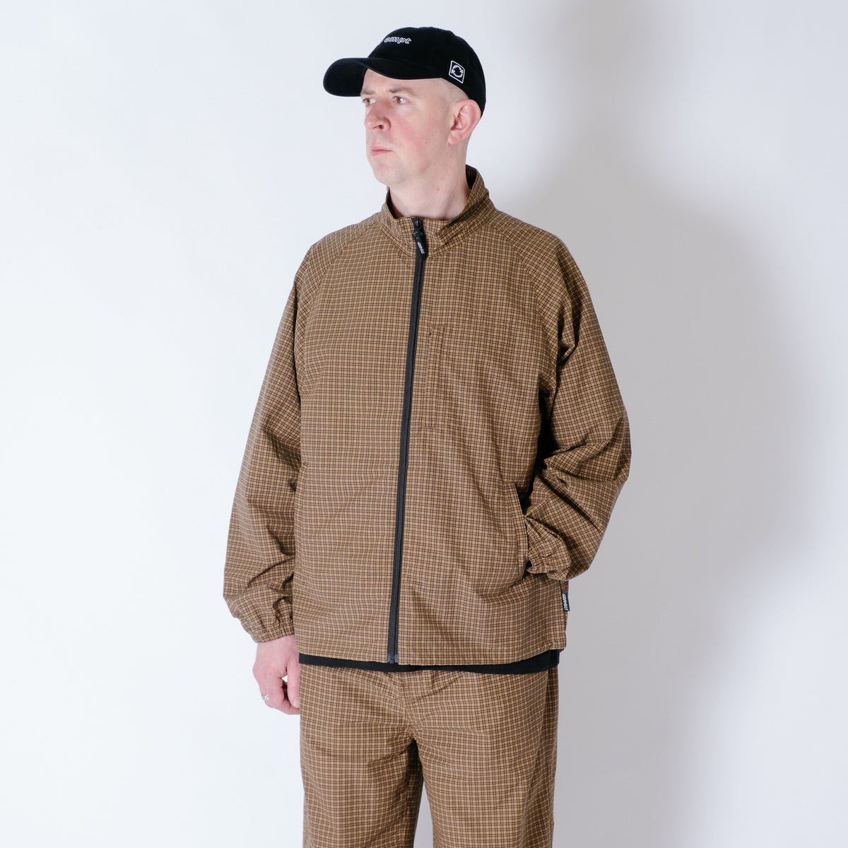 Gramicci Mini Check Nylon Jacket - Brown Check