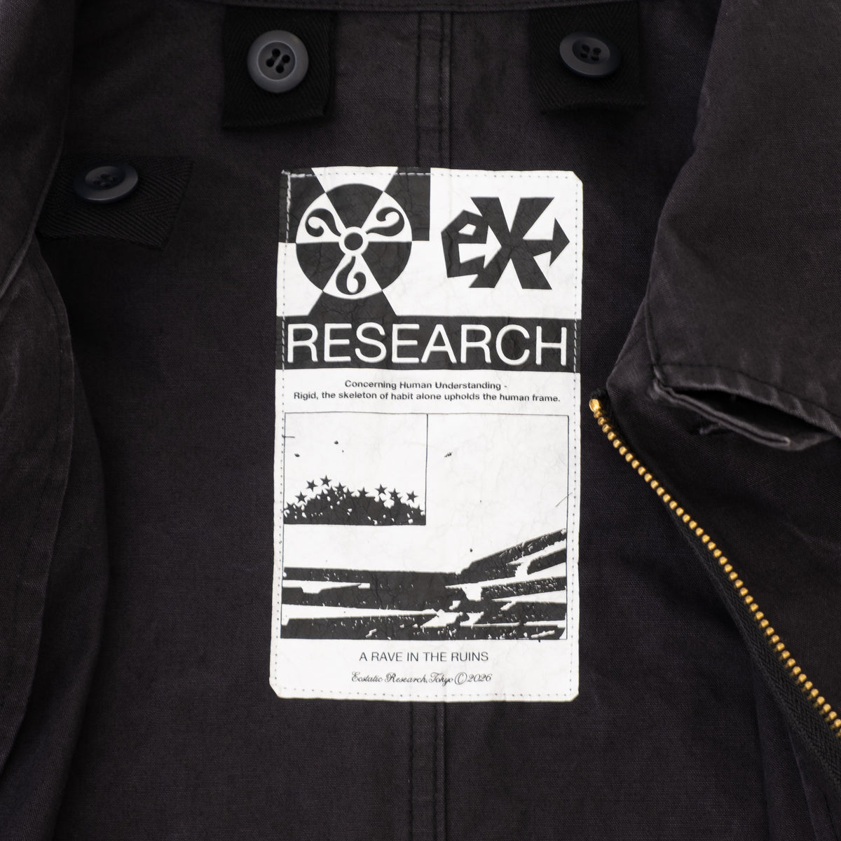 ECSTATIC Research Fishtail Trench Coat - Black