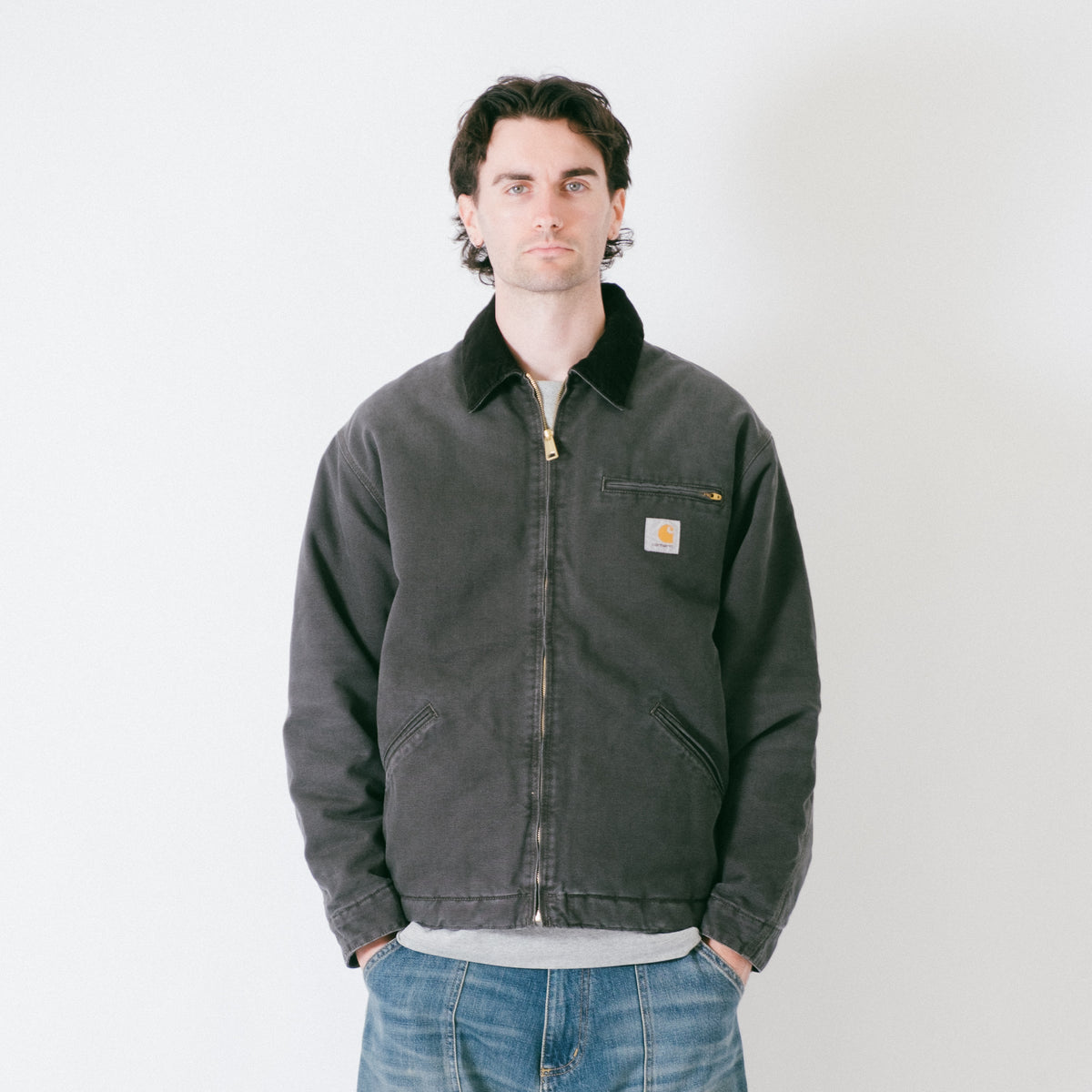 Carhartt WIP OG Detroit Jacket (Winter) - Dearborn Canvas Raven / Black Stone Canvas
