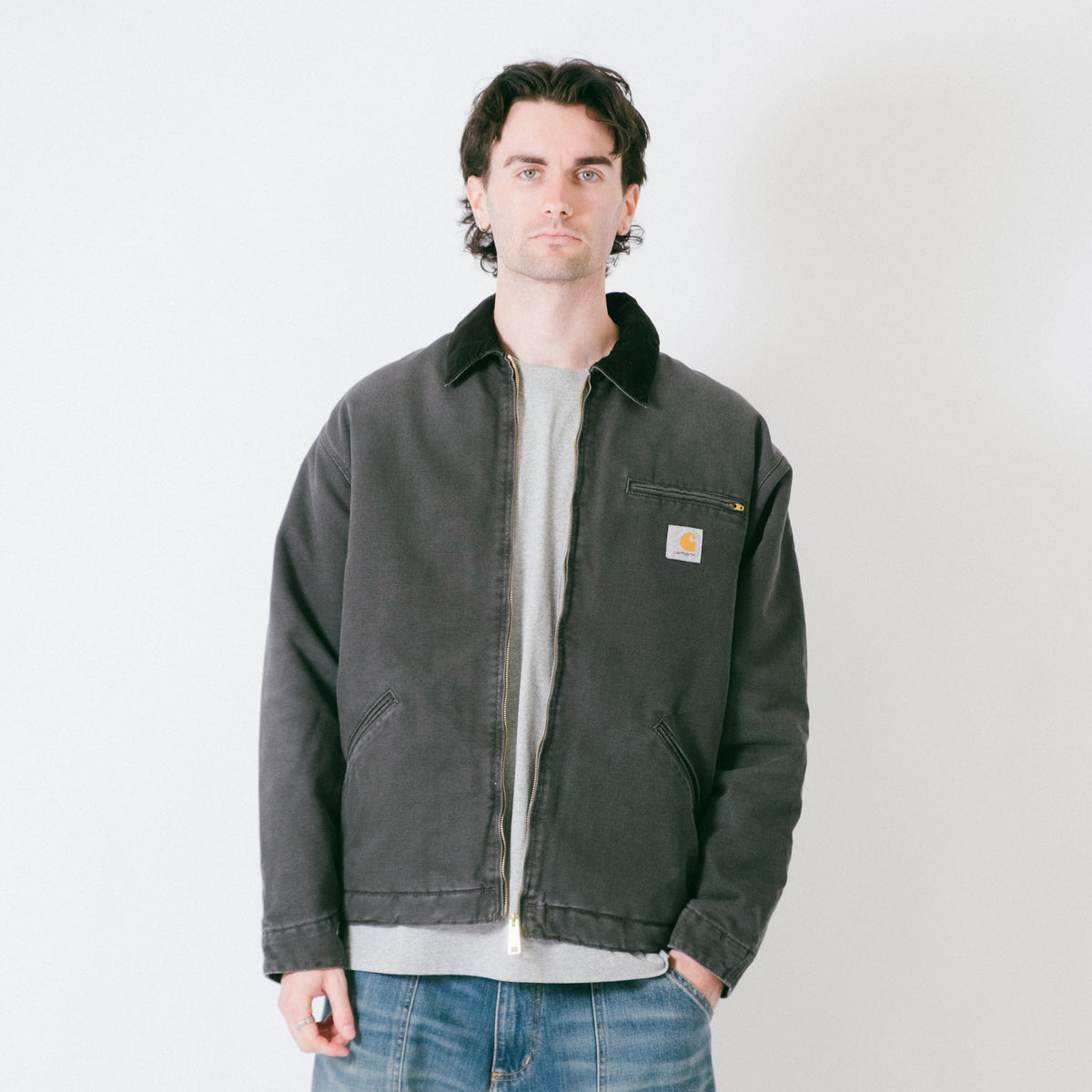 Carhartt WIP OG Detroit Jacket (Winter) - Dearborn Canvas Raven / Black Stone Canvas