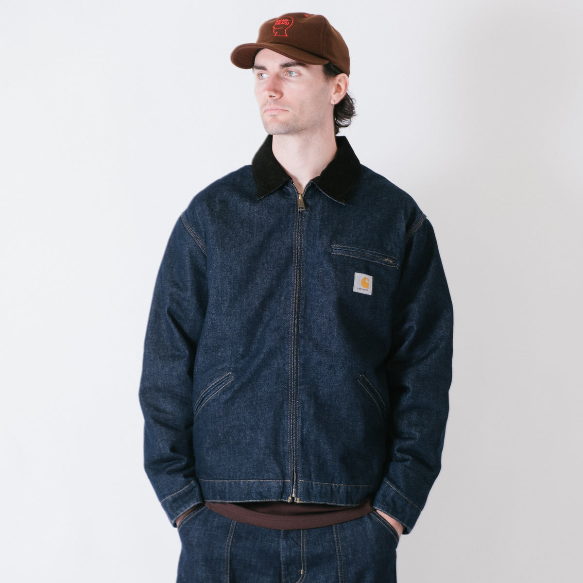 Carhartt WIP OG Detroit Jacket (Winter) - Smith Denim Blue/Black Rinsed