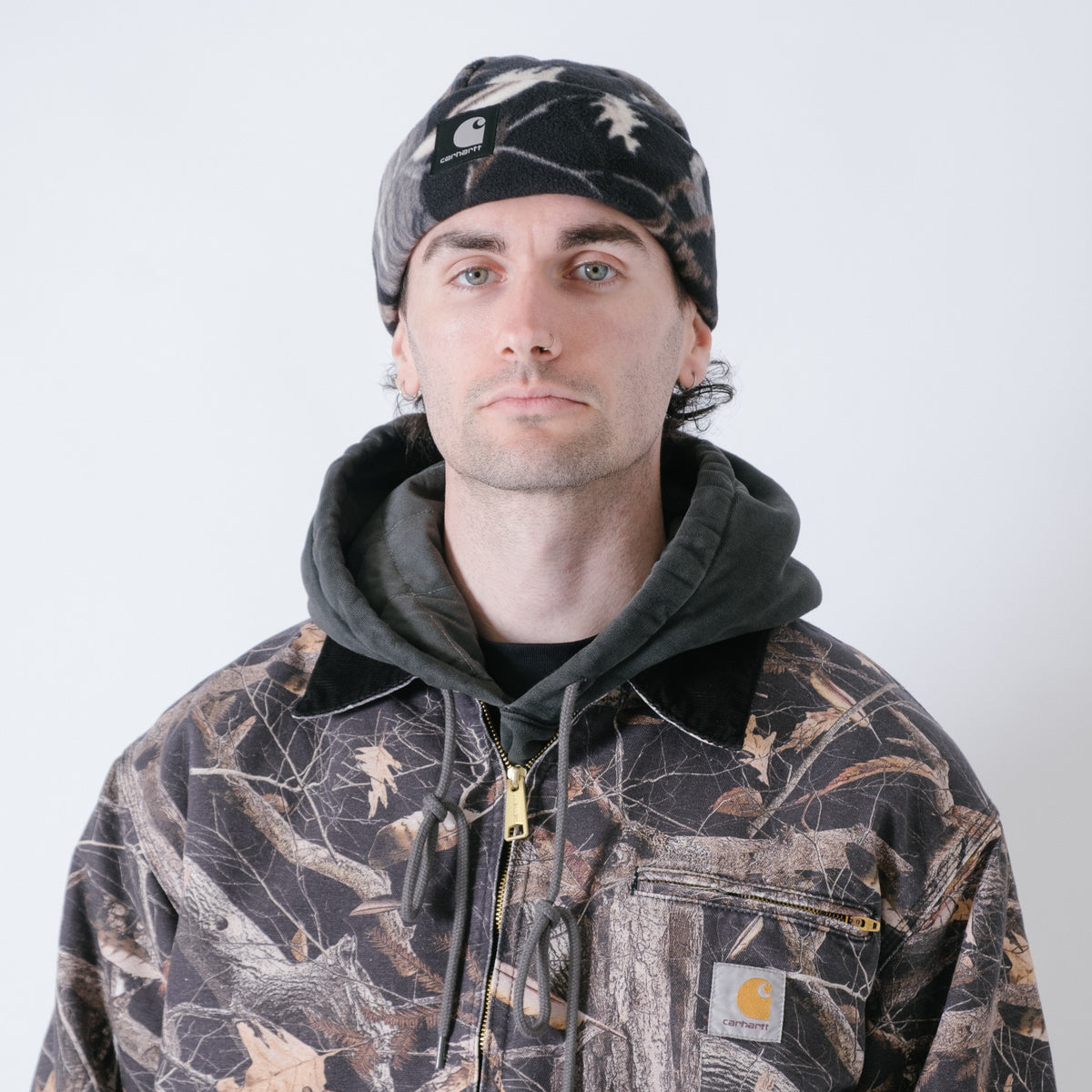 Carhartt WIP Blevin Beanie - Camo Feather Tree/Black