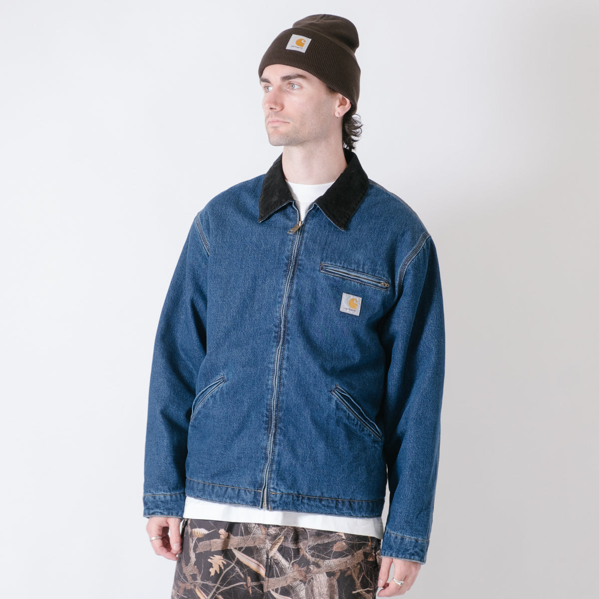 Carhartt WIP OG Detroit Jacket (Winter) - Smith Denim Blue/Black Stone Washed