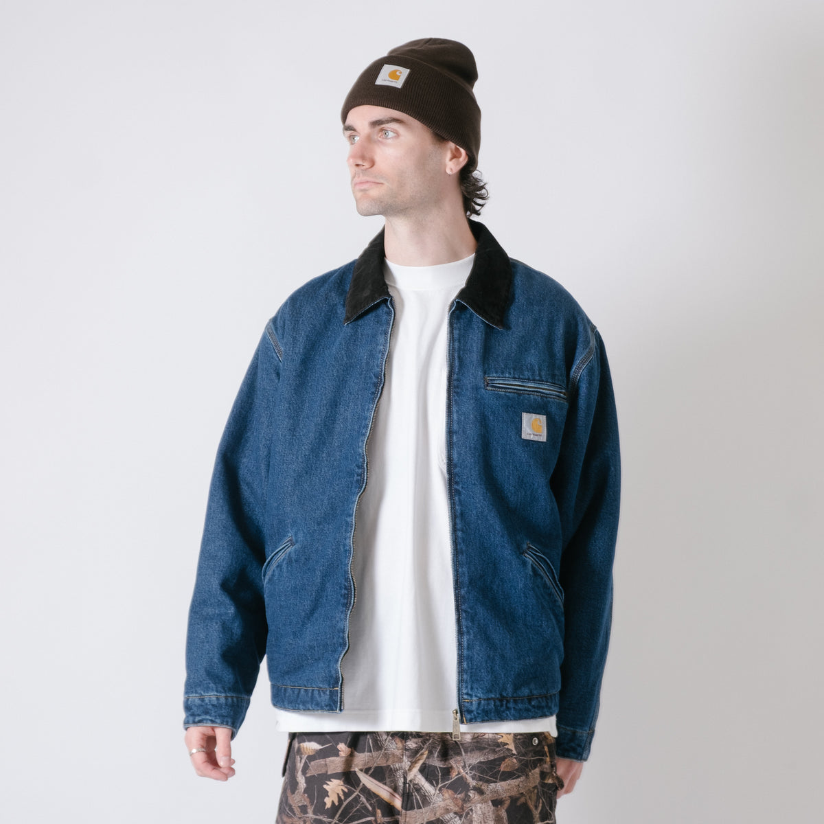 Carhartt WIP OG Detroit Jacket (Winter) - Smith Denim Blue/Black Stone Washed