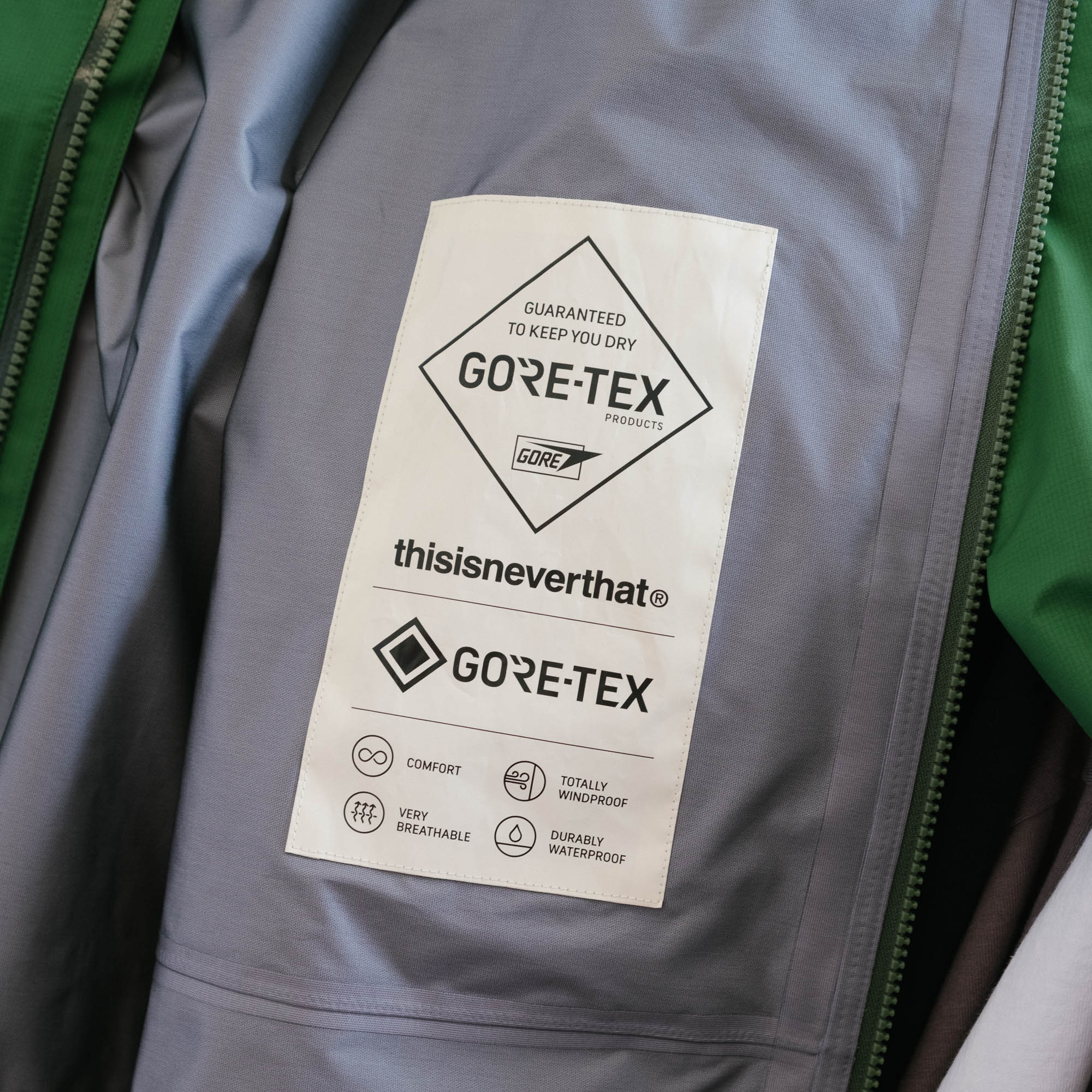 thisisneverthat GORETEX 3L Lightweight Jacket - Light Green
