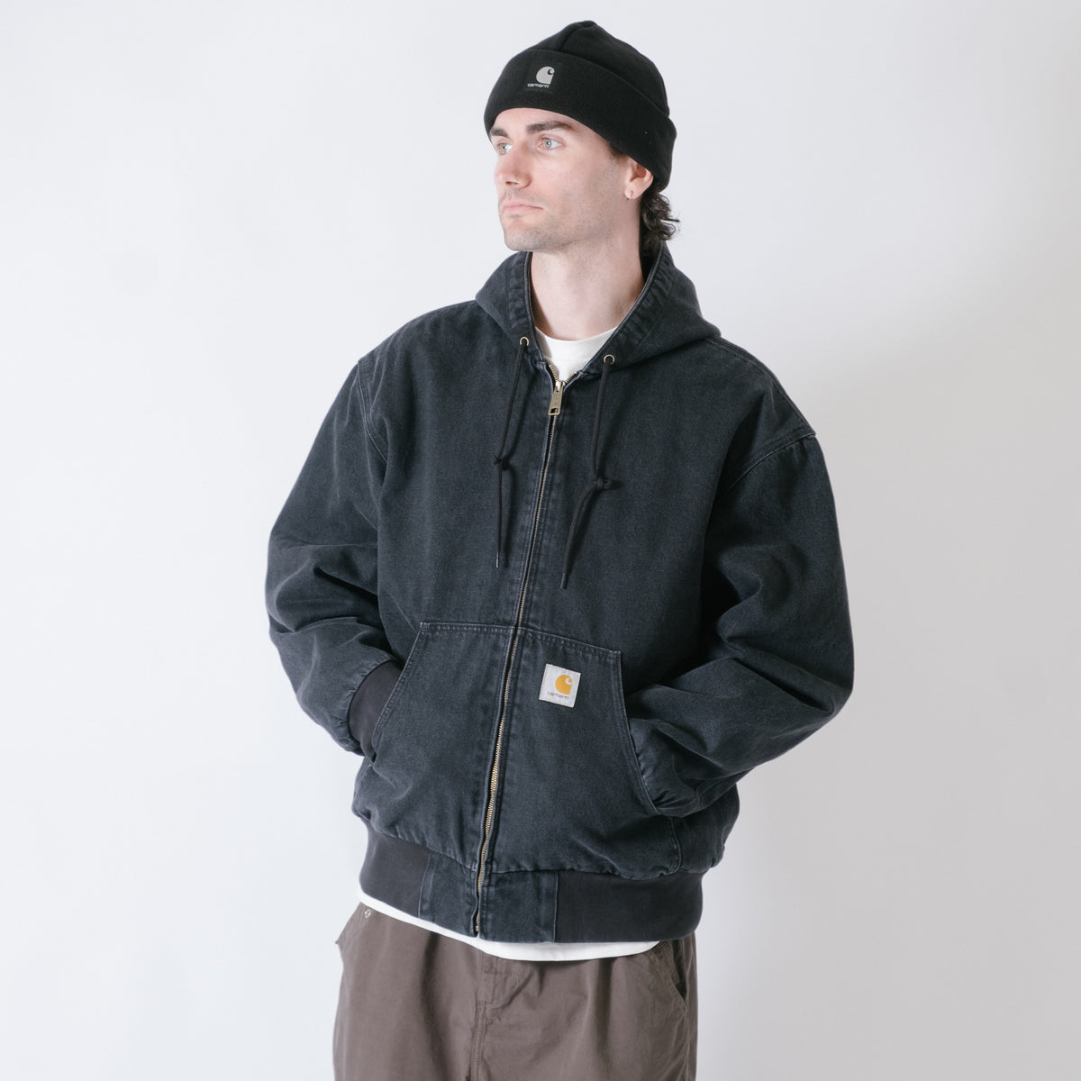 Carhartt WIP OG Active Jacket (Winter) - Smith Denim Black Stone Washed
