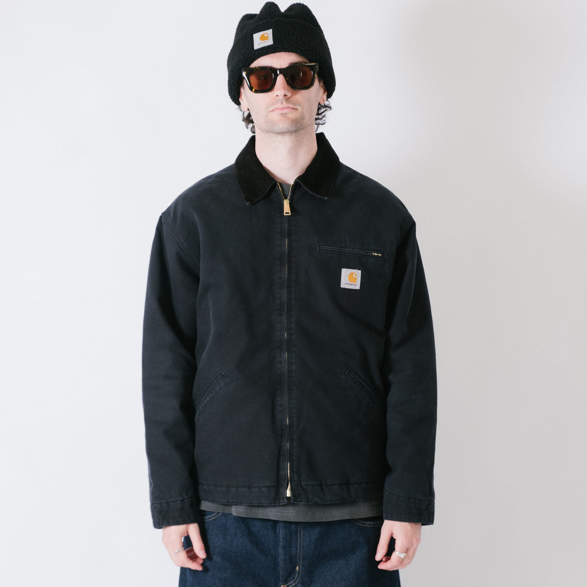 Carhartt WIP OG Detroit Jacket (Winter) - Dearborn Canvas Black / Black Stone Canvas