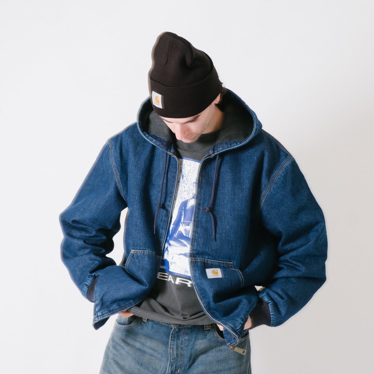 Carhartt WIP OG Active Jacket (Winter) - Smith Denim Blue Stone Washed