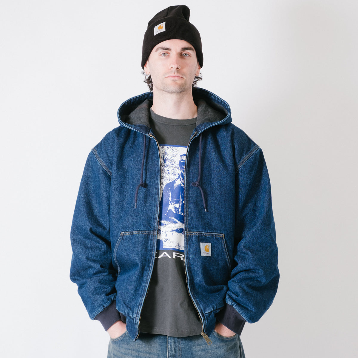 Carhartt WIP OG Active Jacket (Winter) - Smith Denim Blue Stone Washed