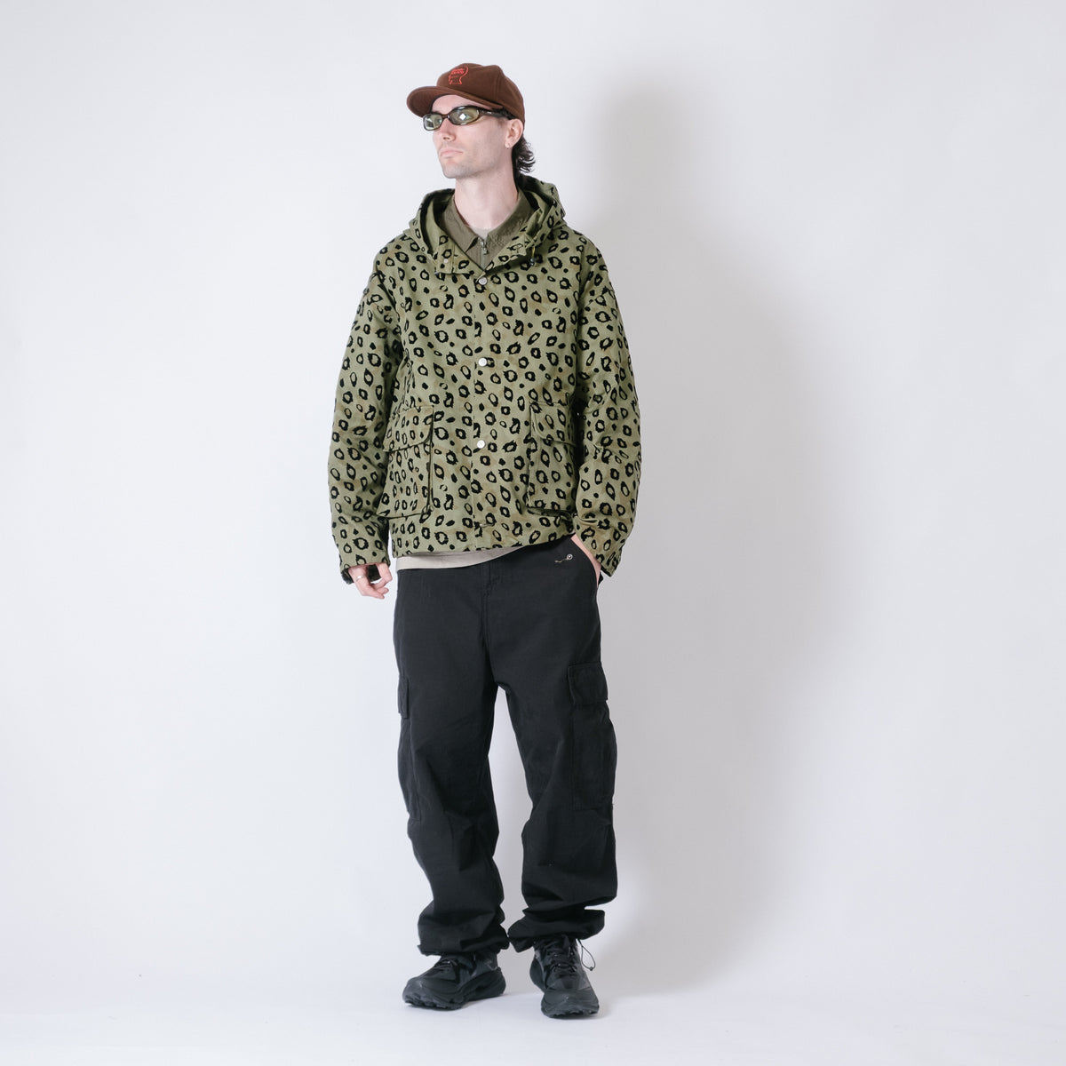 Brain Dead Hooded Chore Coat - Flocked Leopard Camo