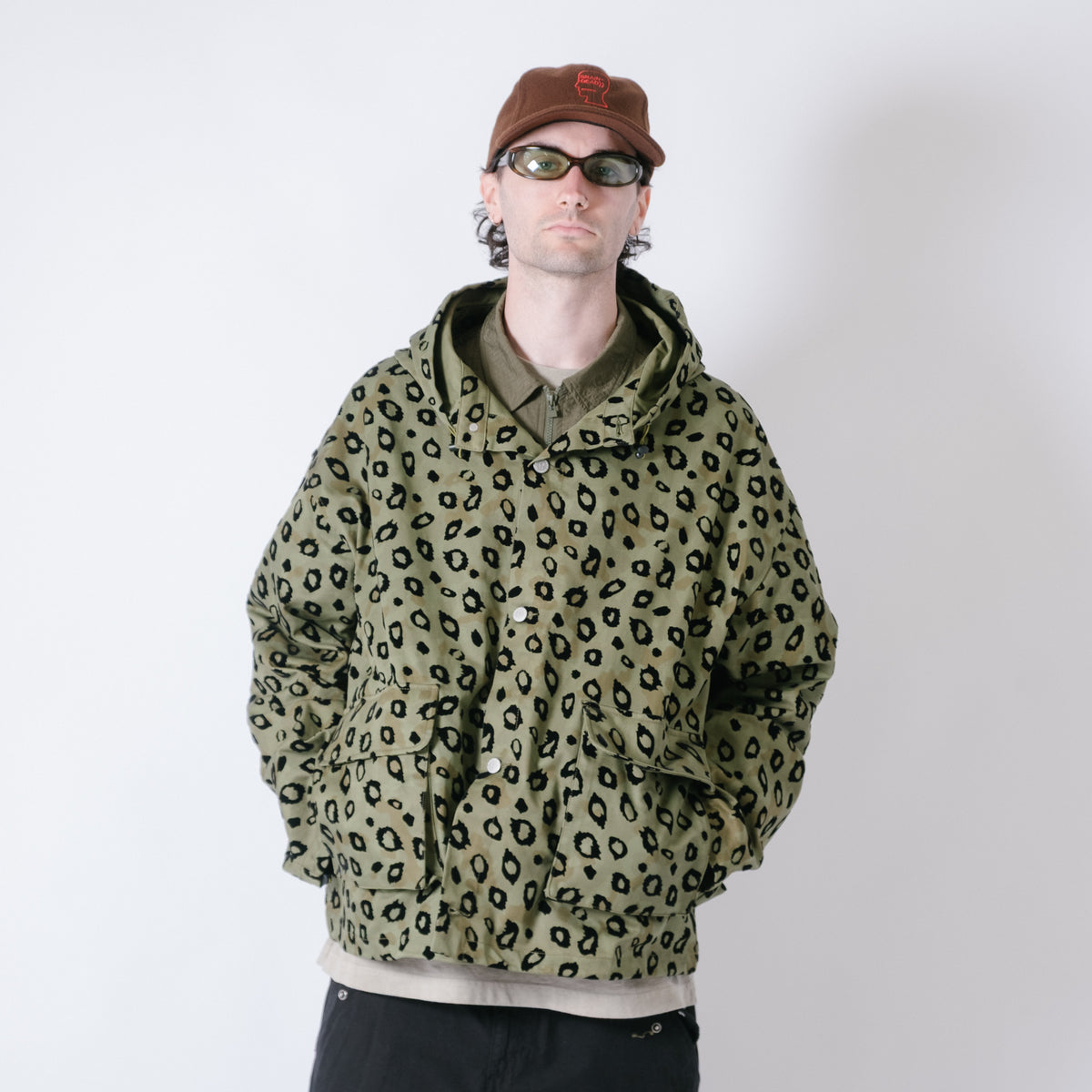 Brain Dead Hooded Chore Coat - Flocked Leopard Camo