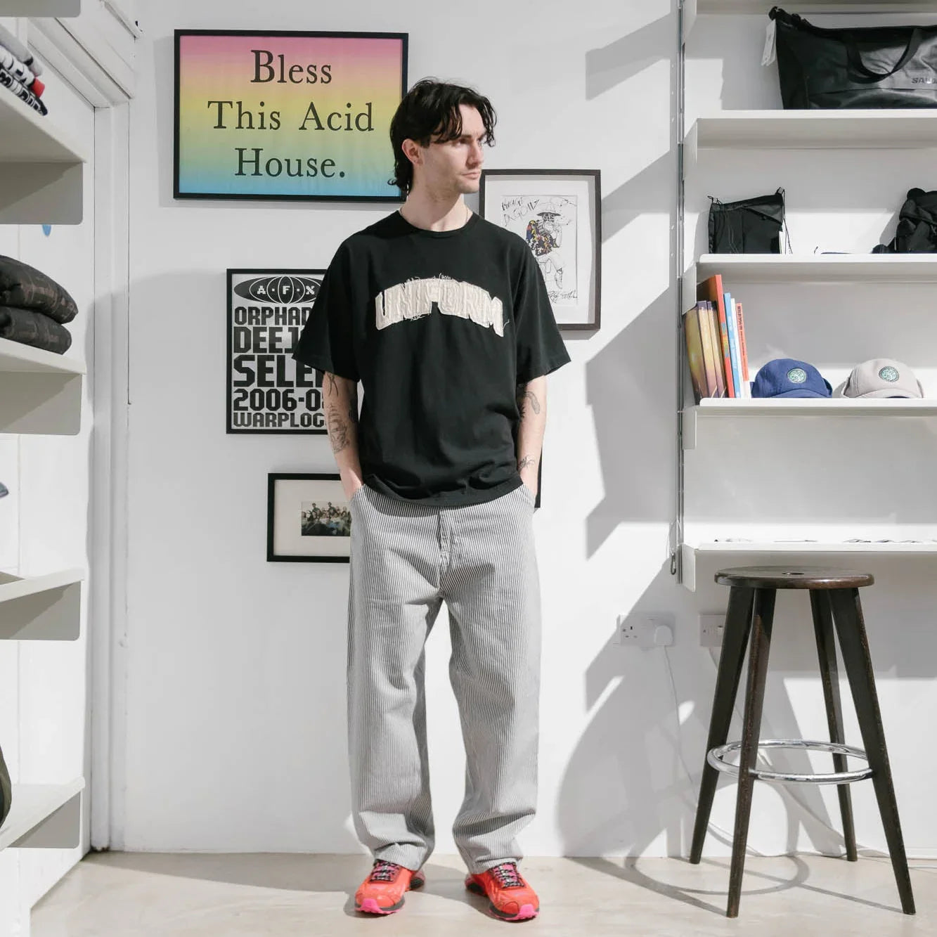 Uniform Experiment Cut Out Logo Tee - Black - Never Never