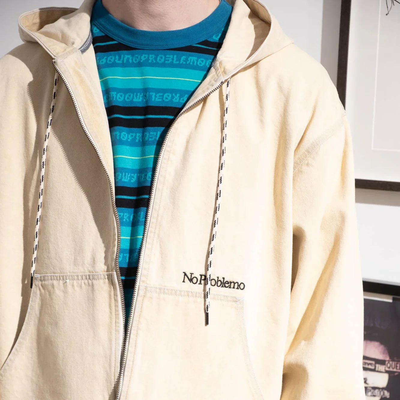 No Problemo Workwear Denim Jacket - Sand