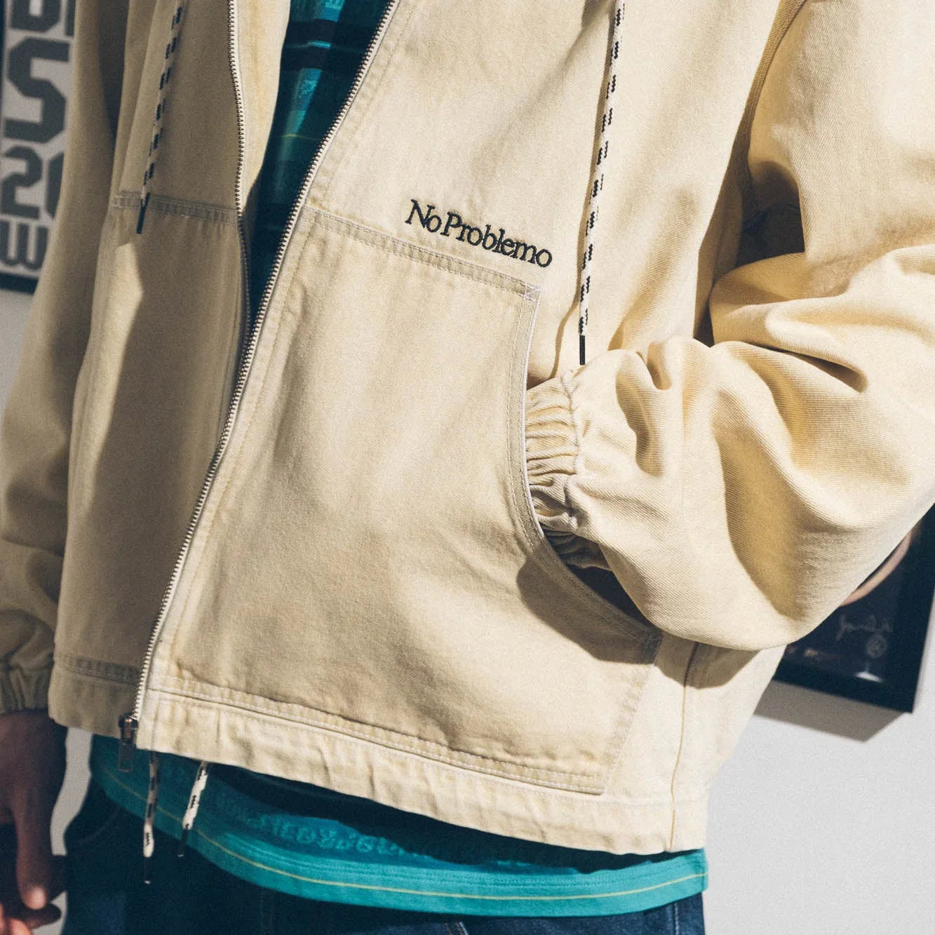 No Problemo Workwear Denim Jacket - Sand