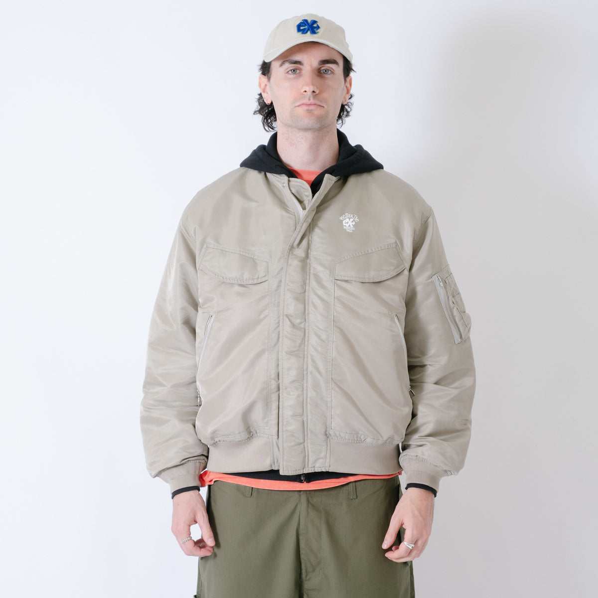 ECSTATIC Research Bomber Jacket - Beige