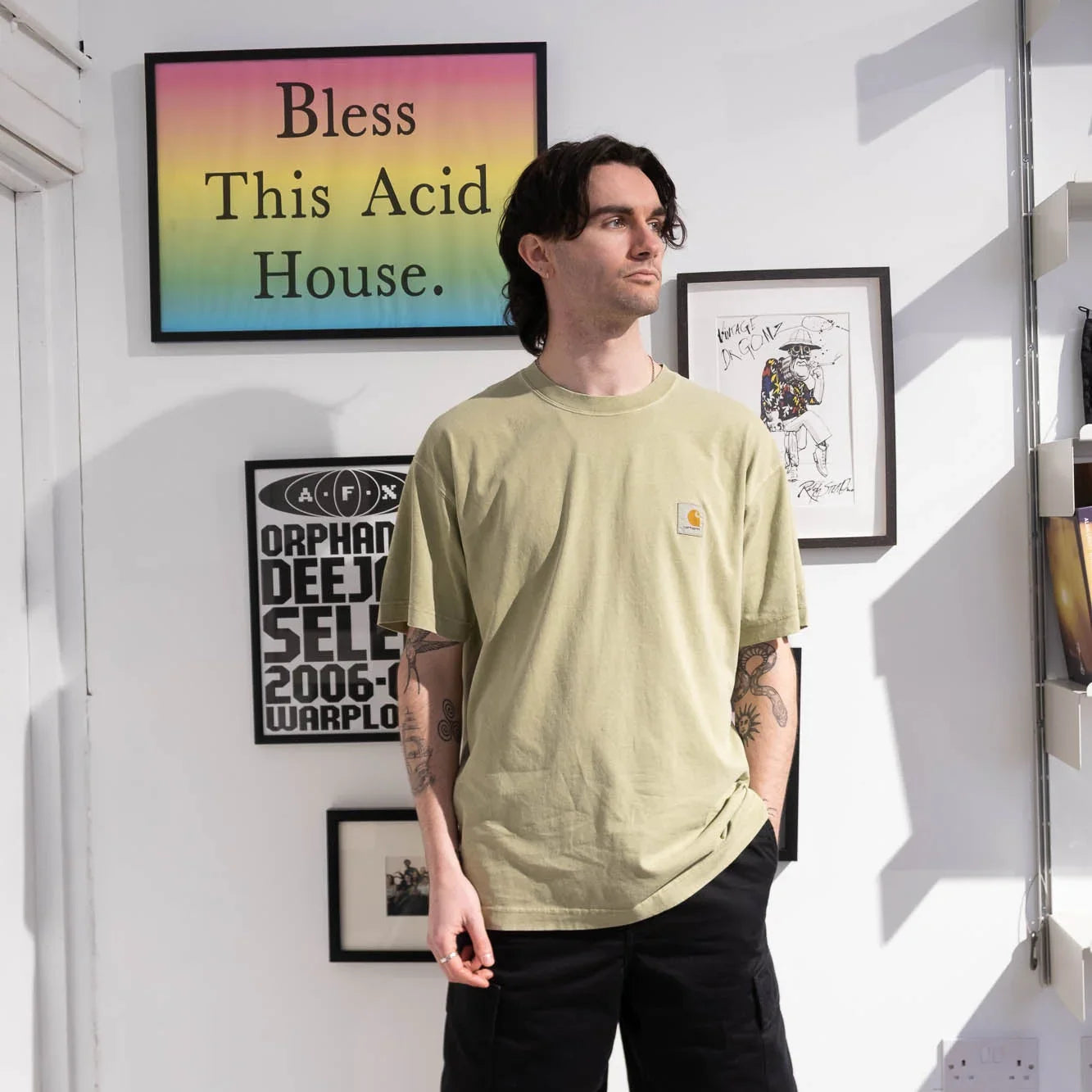 Carhartt WIP Nelson T-Shirt - Gentle Green Garment Dyed - Never Never