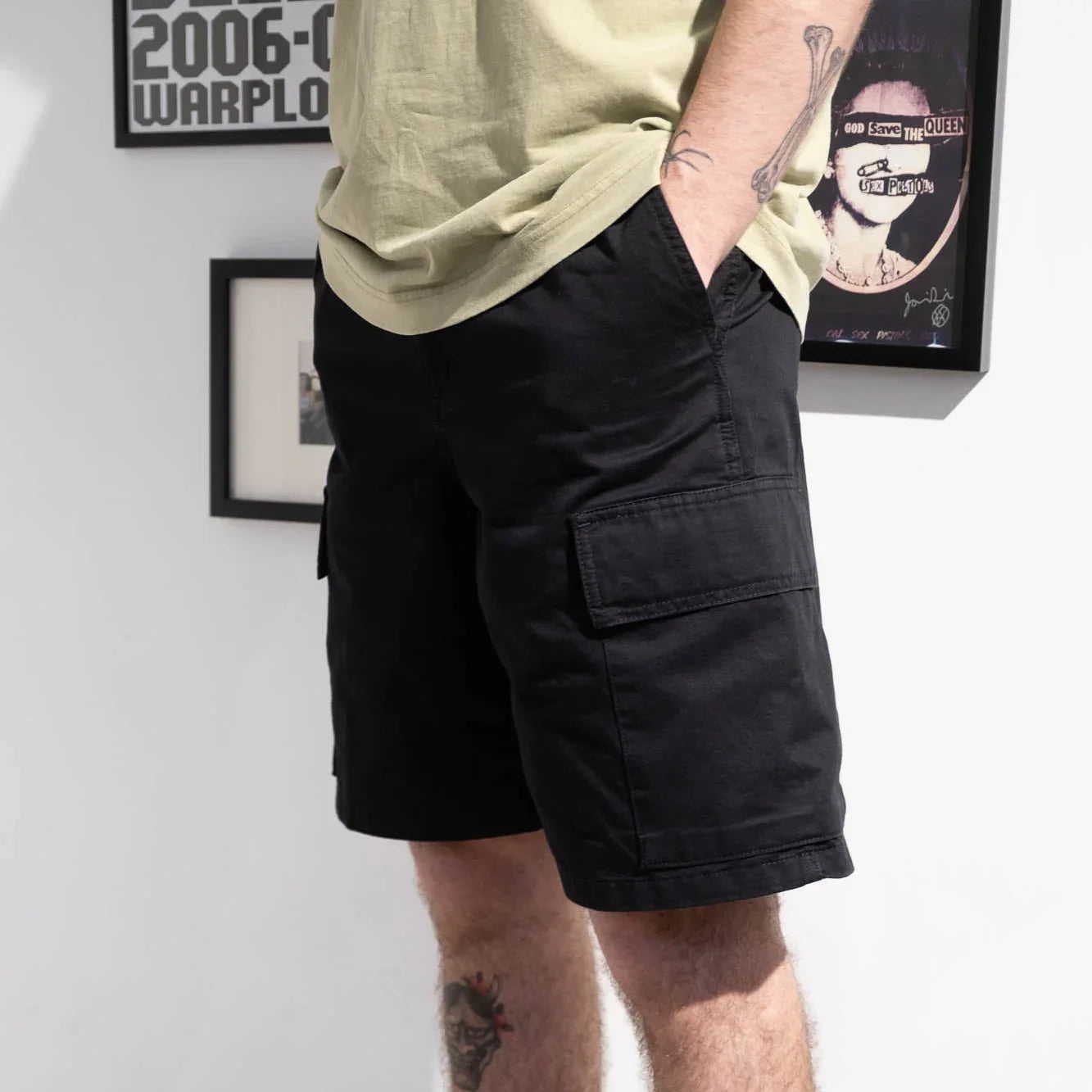 Carhartt WIP Kade Cargo Short - Black Stone Washed - Never Never
