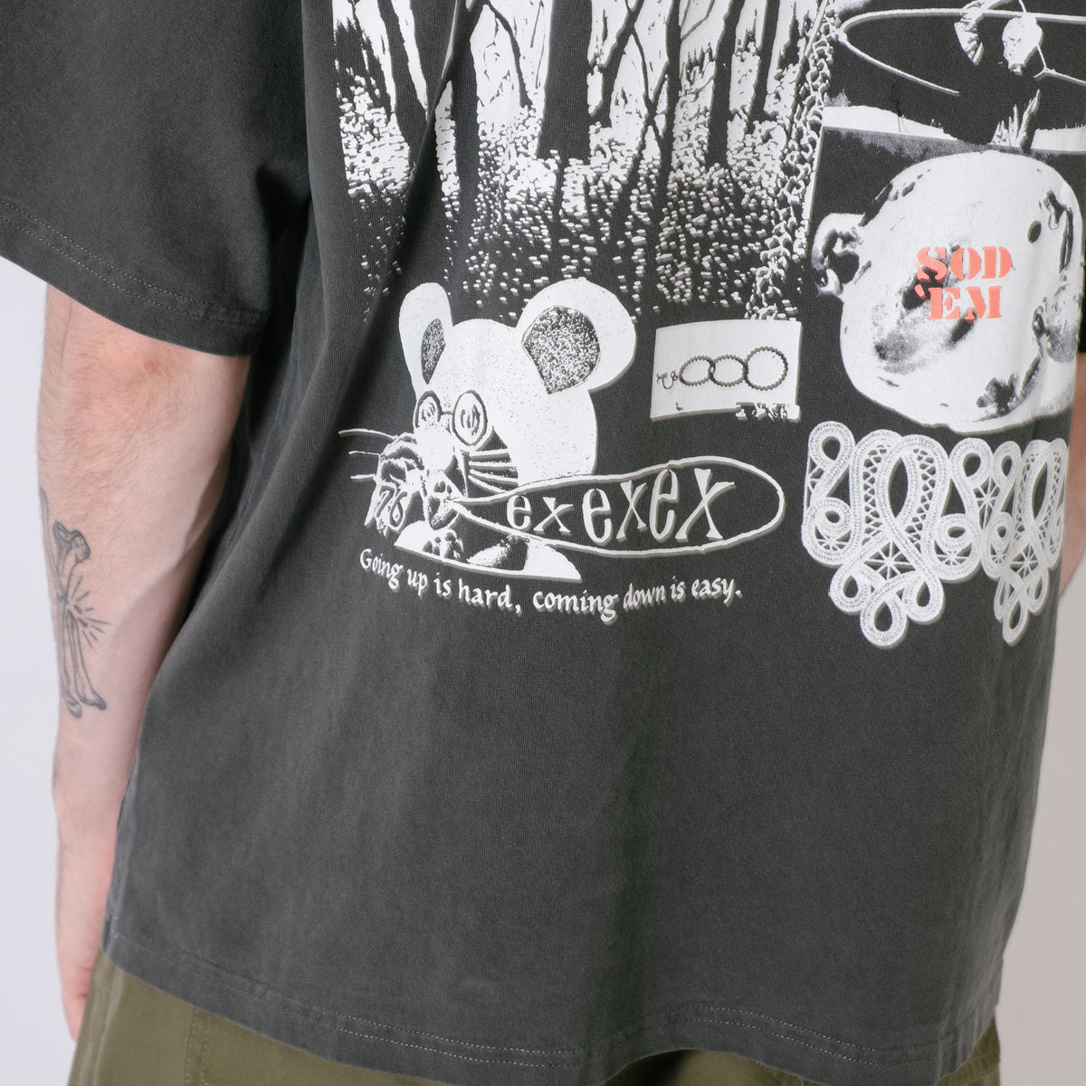 ECSTATIC Research Come Down T-Shirt - Charcoal