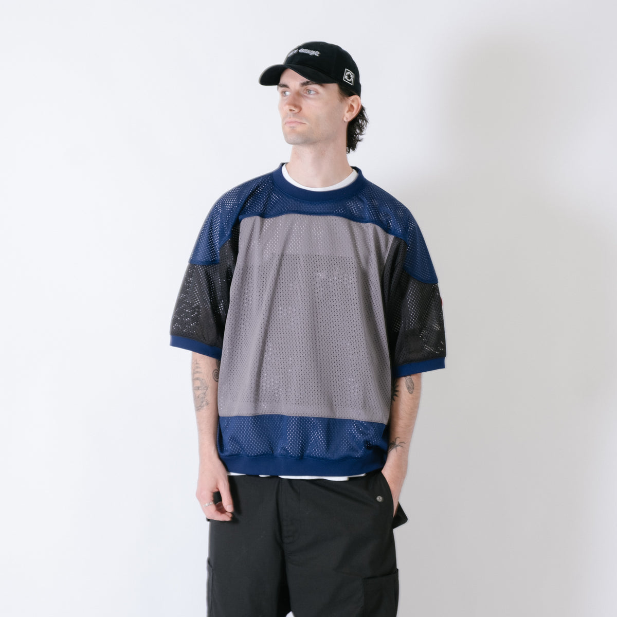 Cav Empt MD Temporal Distortion Mesh SS Top - Navy