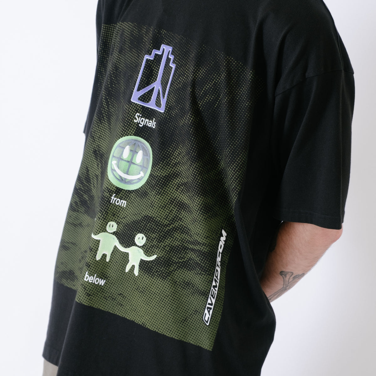 Cav Empt Signals From Below Big T-Shirt - Black
