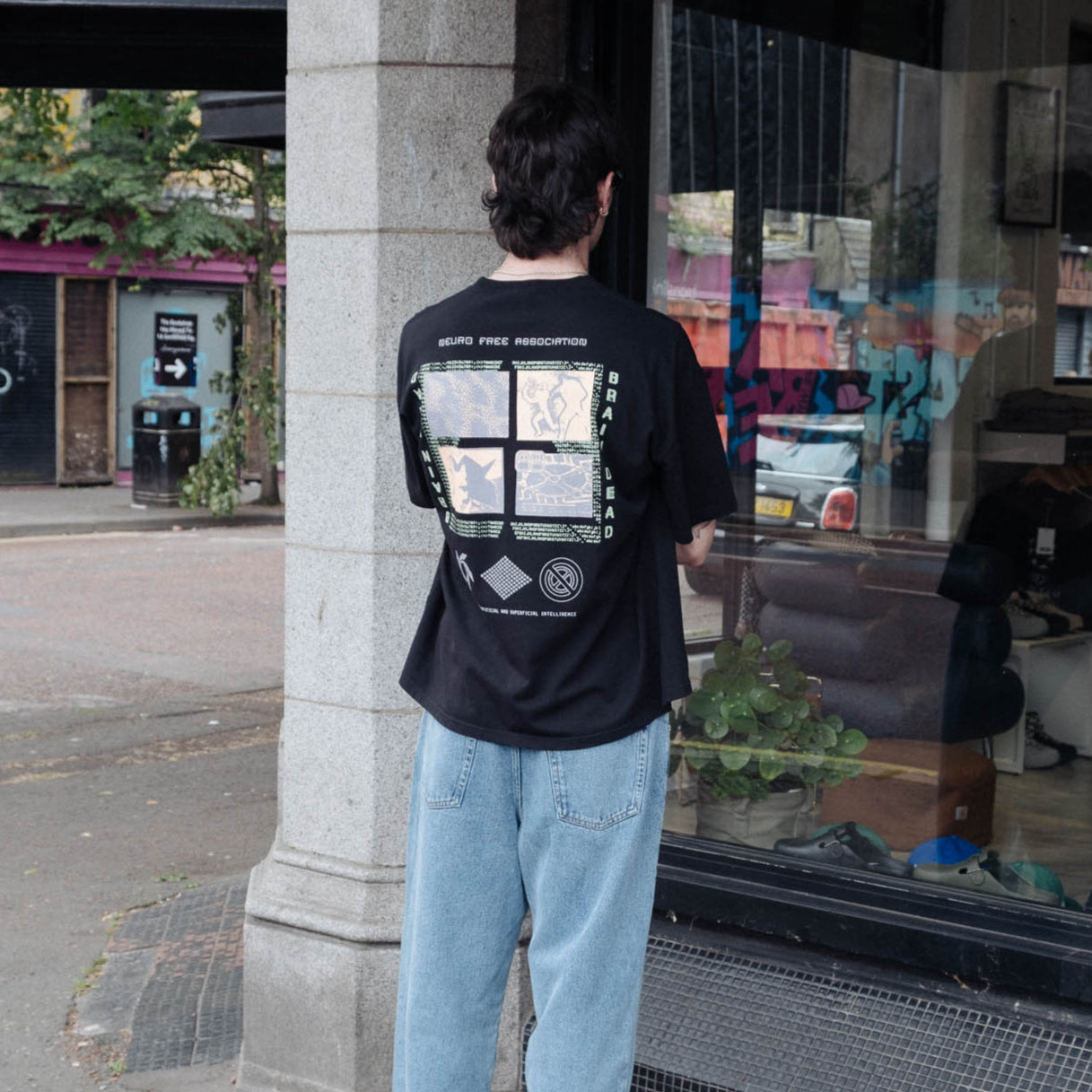 Brain Dead Alien Neuro Free Association T-Shirt - Washed Black