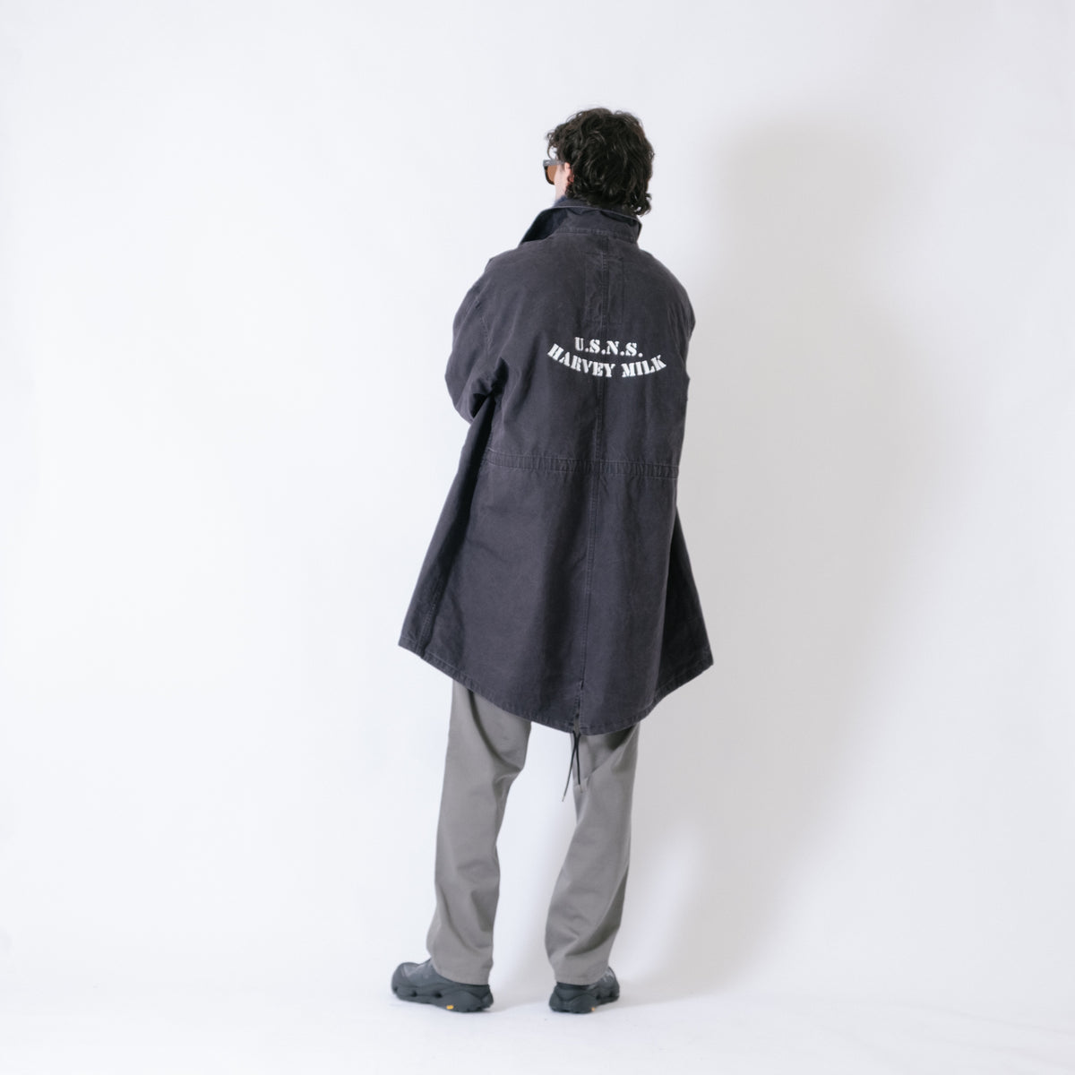 ECSTATIC Research Fishtail Trench Coat - Black