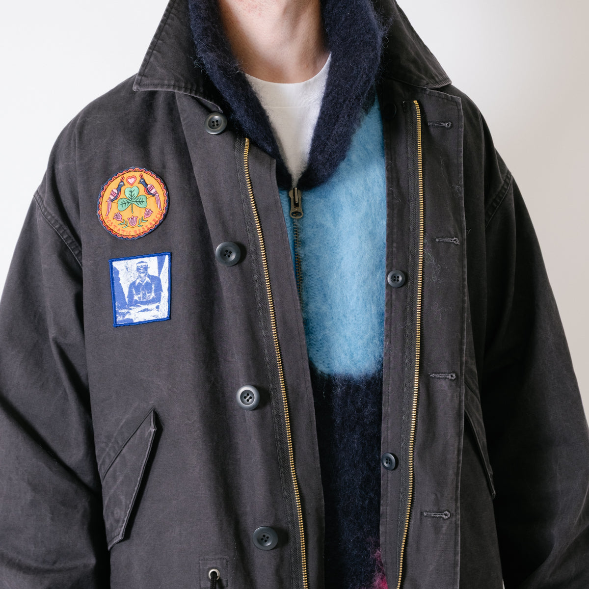 ECSTATIC Research Fishtail Trench Coat - Black