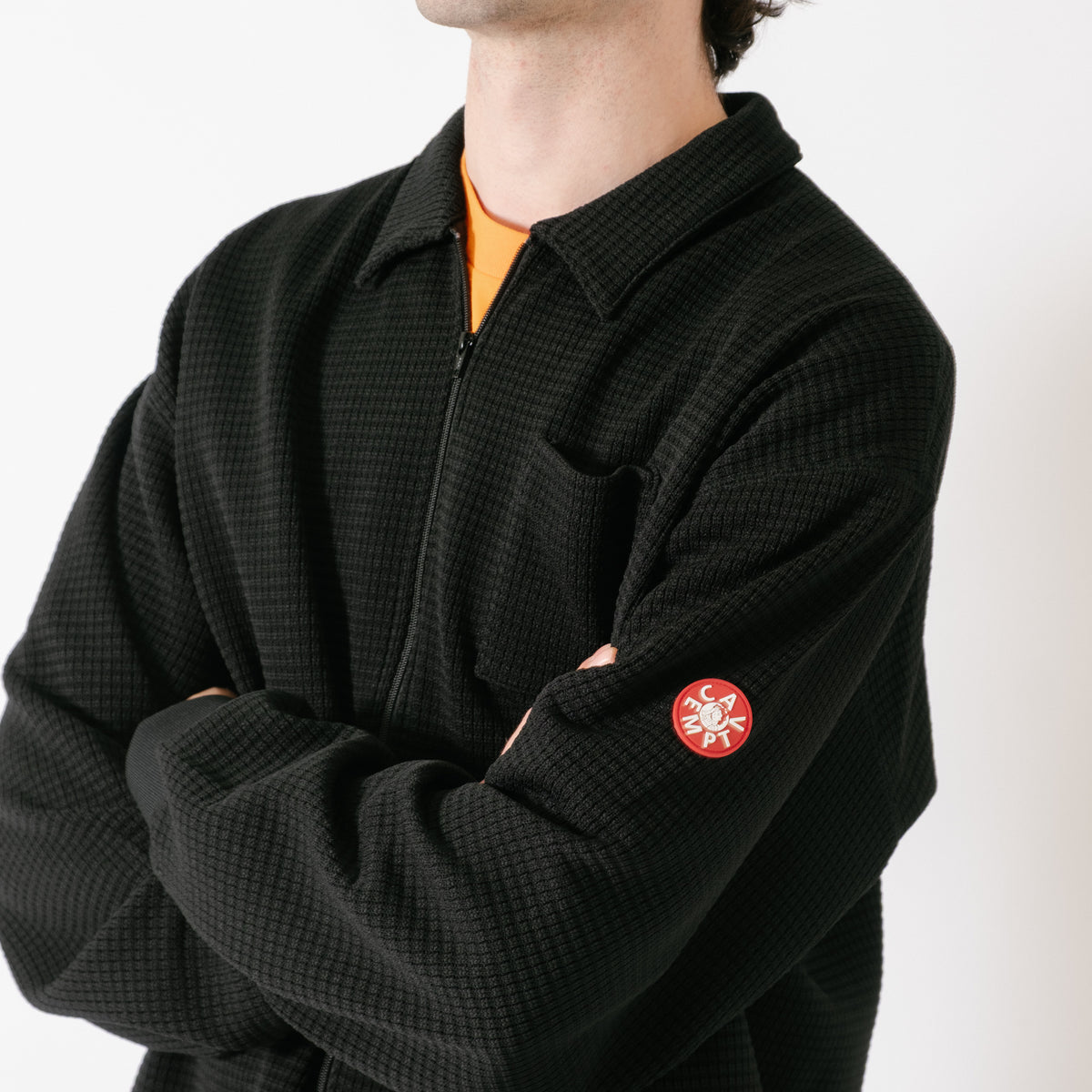 Cav Empt Waffle PE Jersey Zip Shirt - Black
