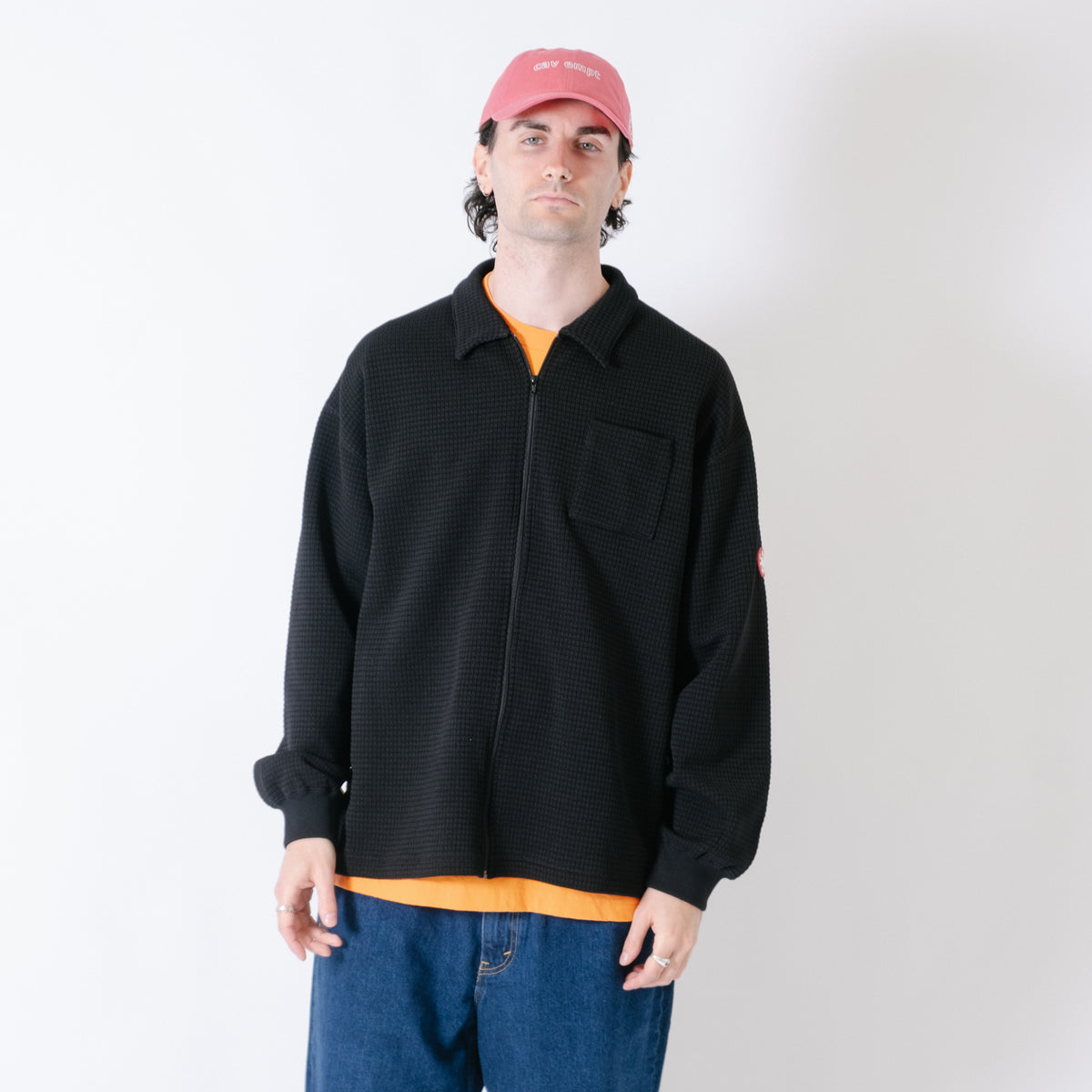 Cav Empt Waffle PE Jersey Zip Shirt - Black
