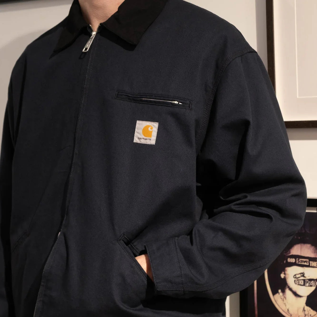 Carhartt WIP OG Detroit Jacket - Deep Night/Black Rinsed