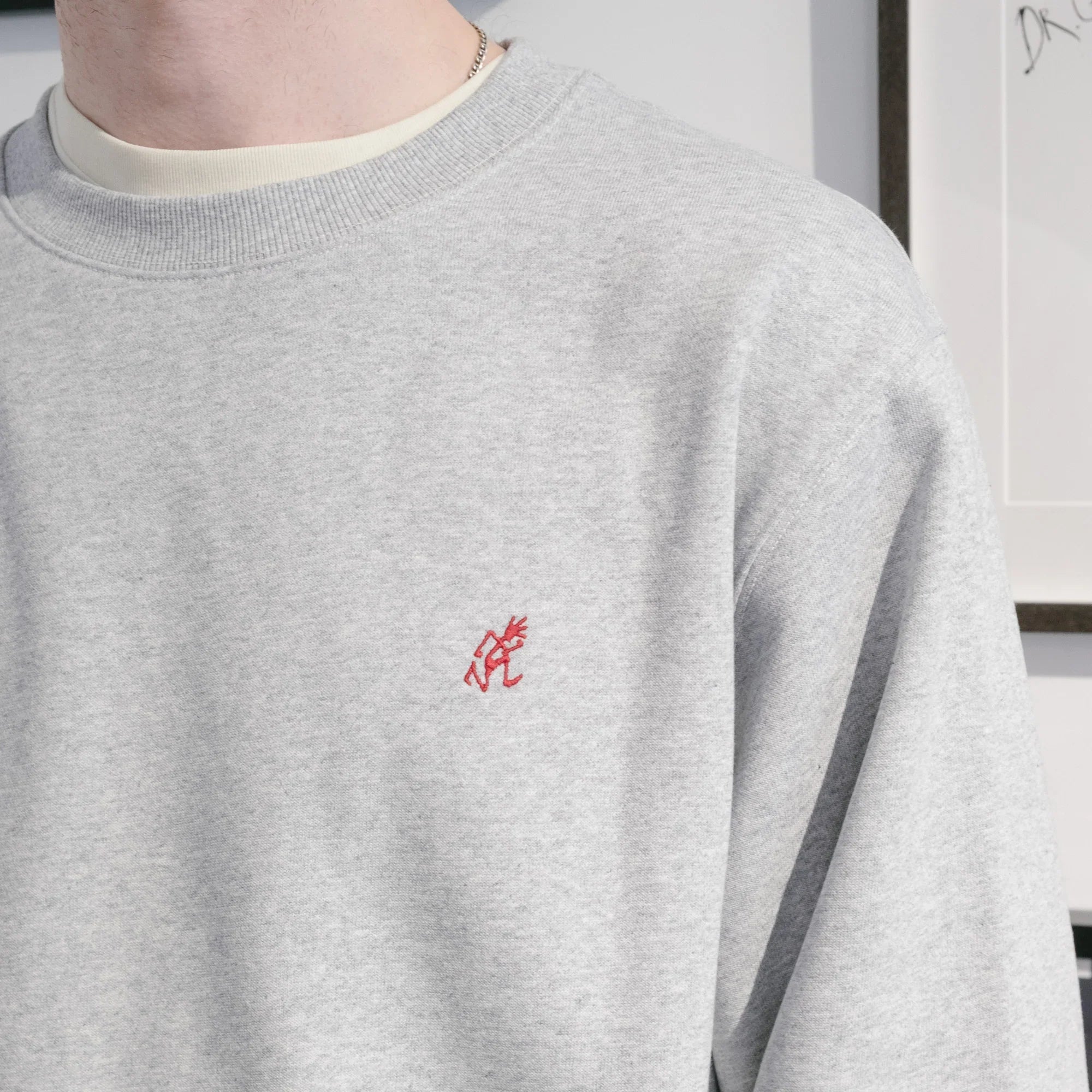 Gramicci One Point Crew Sweatshirt - Heather Grey - Never Never