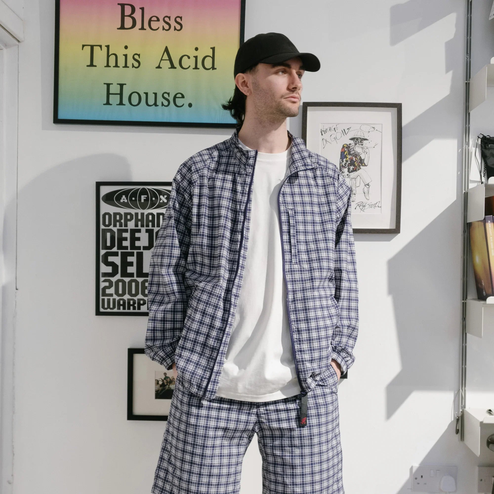 Gramicci Checkered Shell Jacket - Navy Check - Never Never