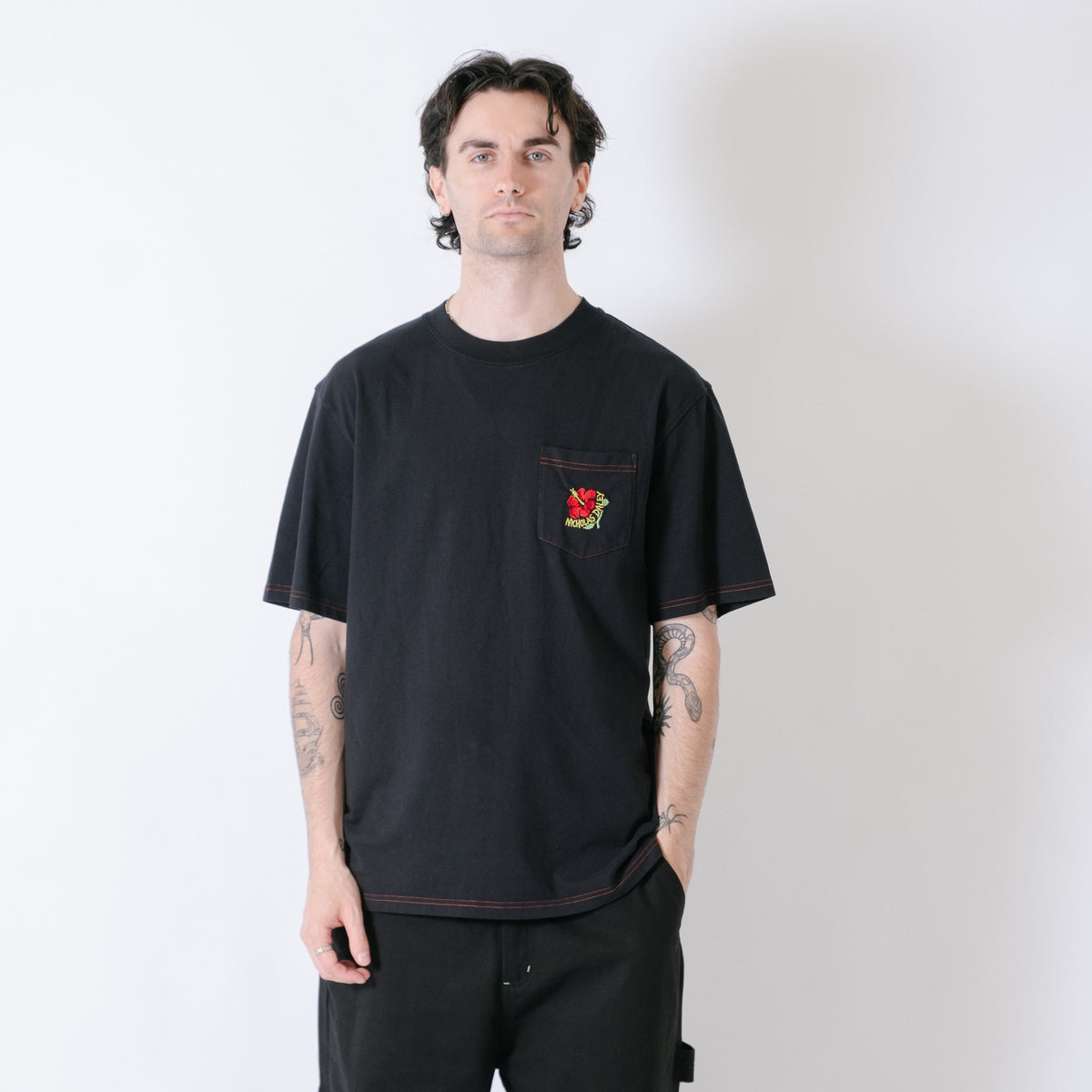 Nicholas Daley Hibiscus T-Shirt - Black
