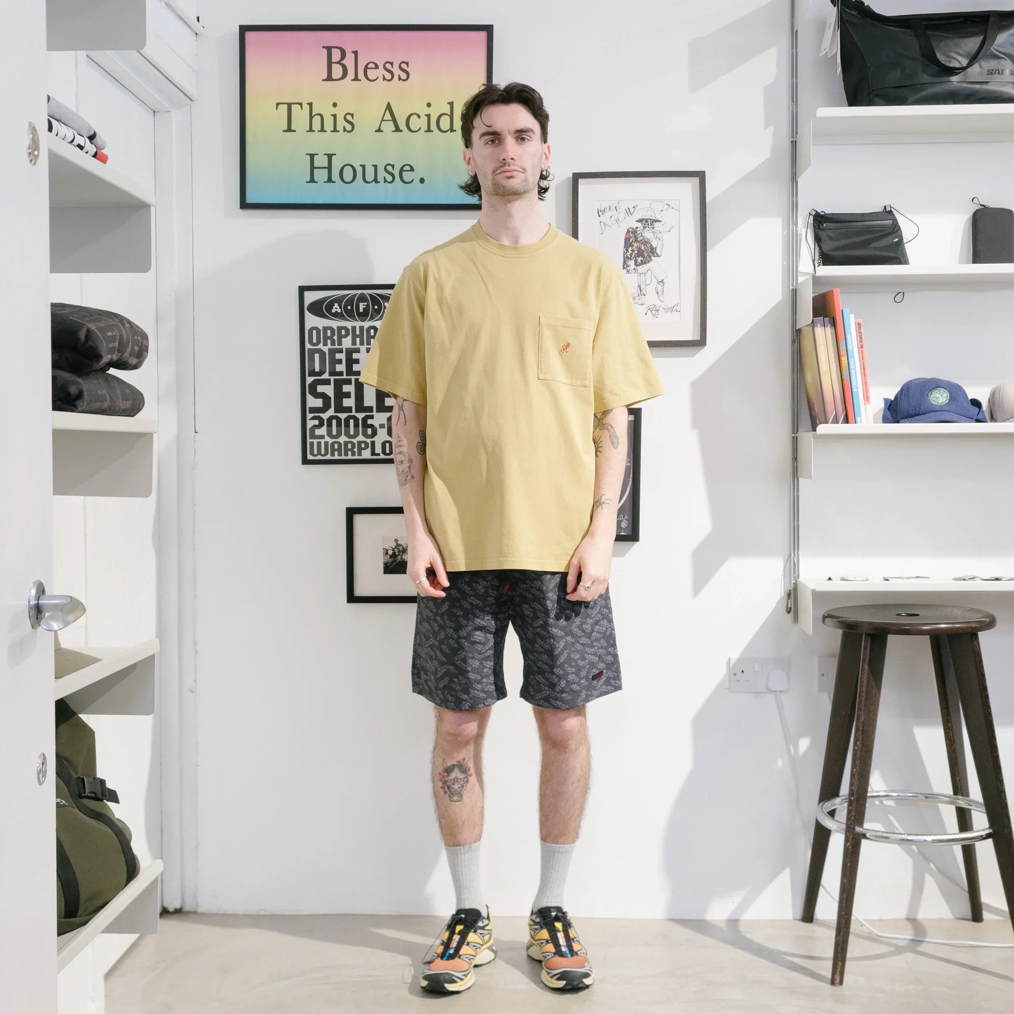 Gramicci One Point Tee - Sulphur Pigment - Never Never