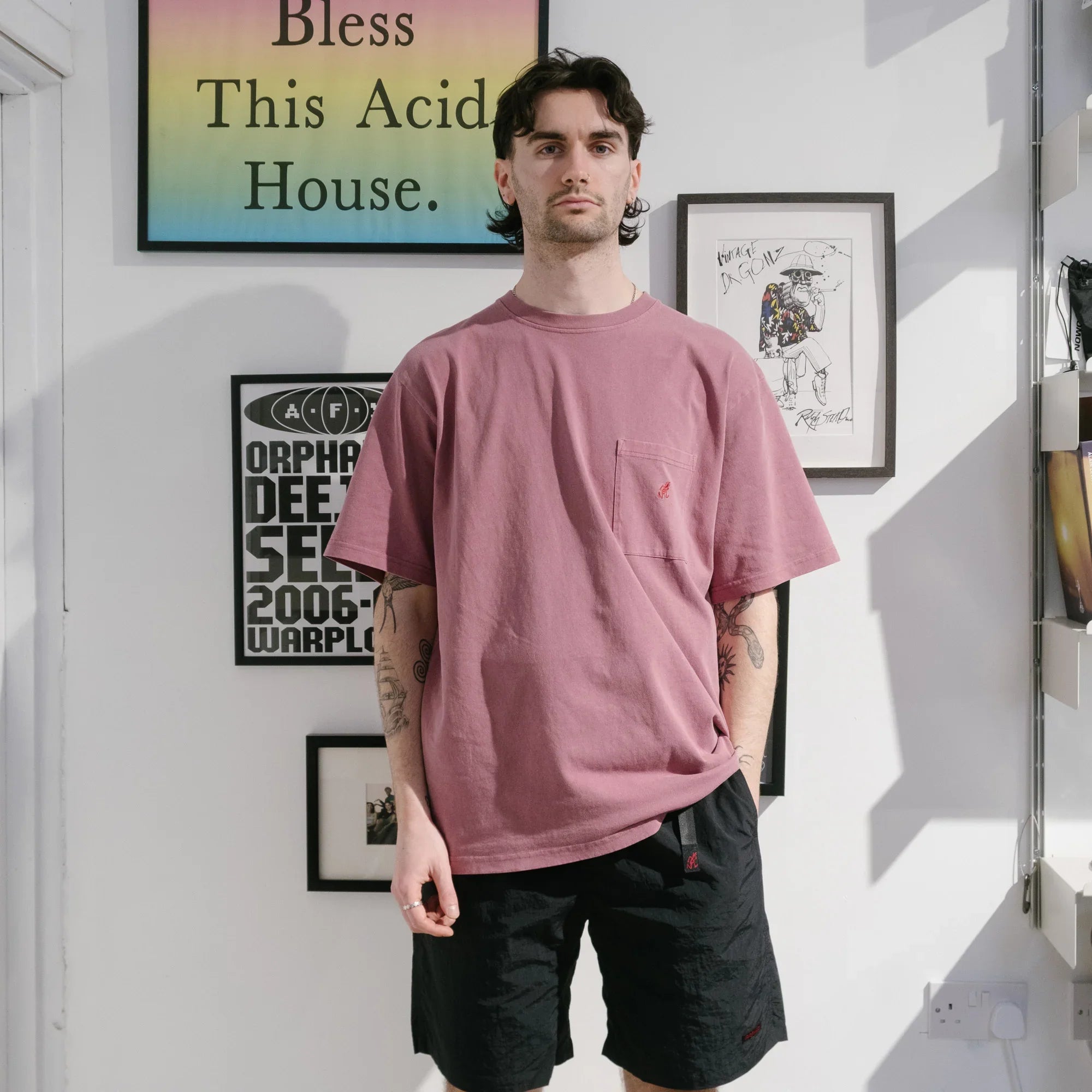 Gramicci One Point Tee - Red Pigment - Never Never