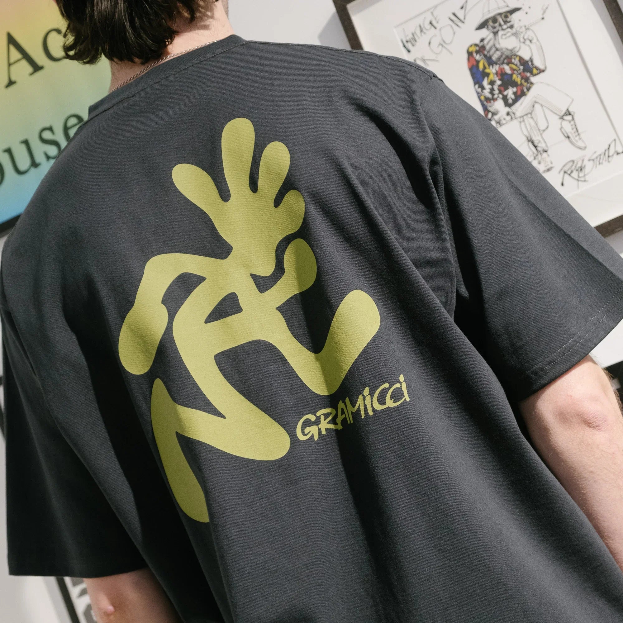 Gramicci Running Man Tee - Vintage Black - Never Never