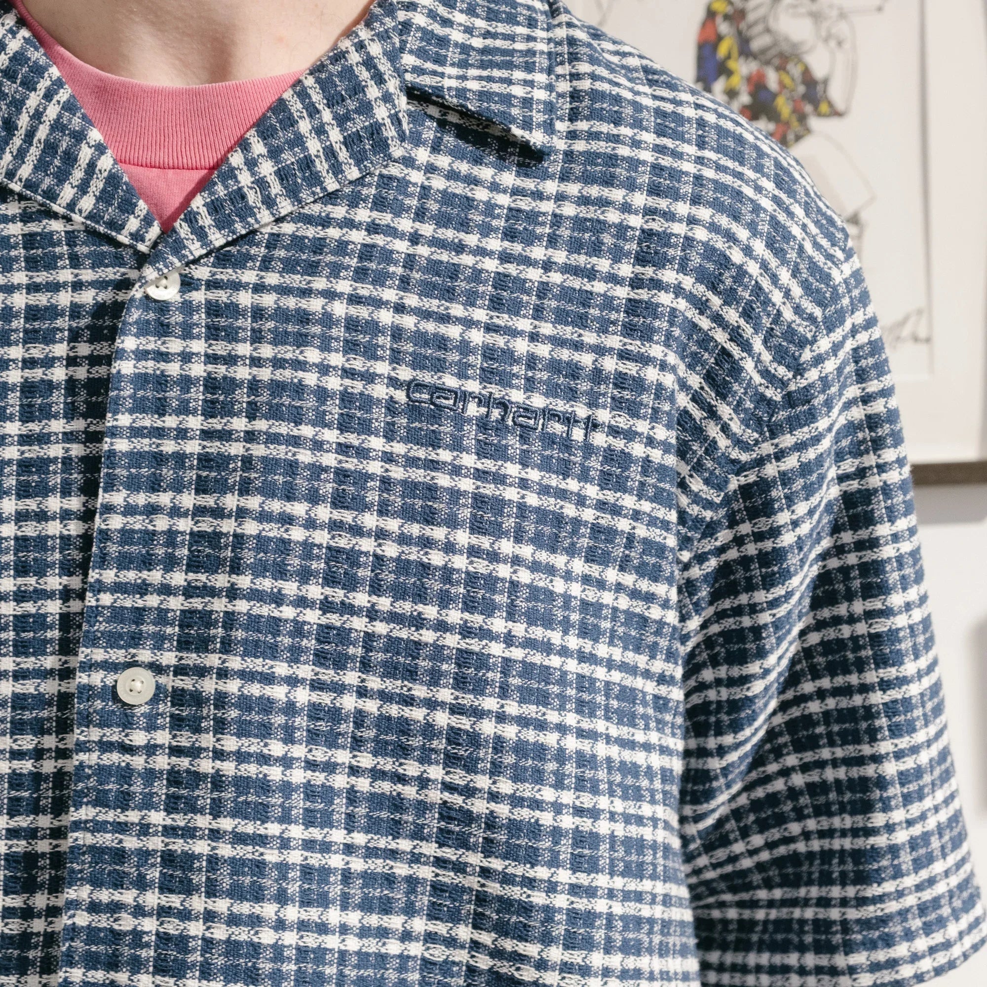 Carhartt WIP S/S Kander Shirt - Kander Check/Blue River - Never Never