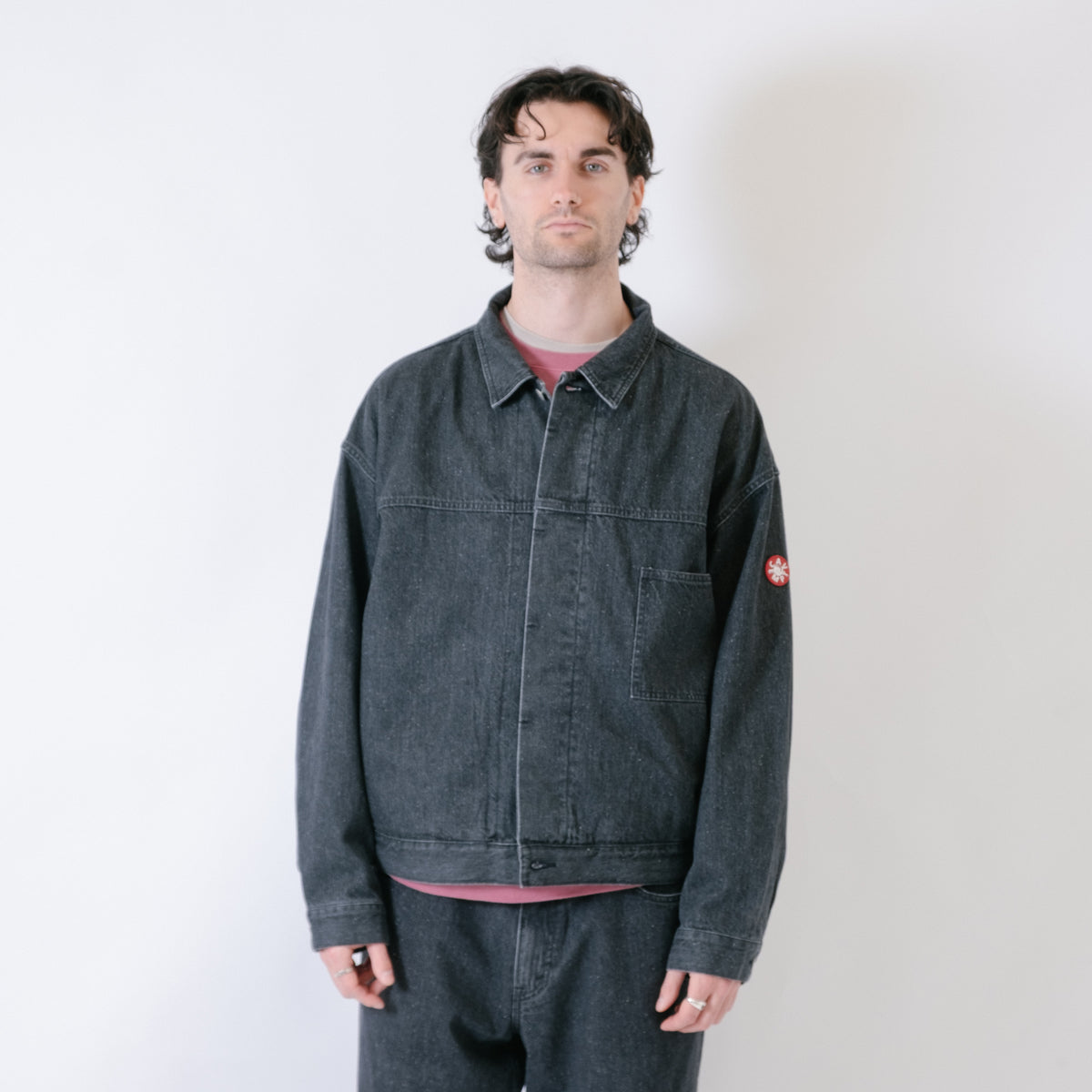Cav Empt Black Nep Denim Trucker Jacket - Grey