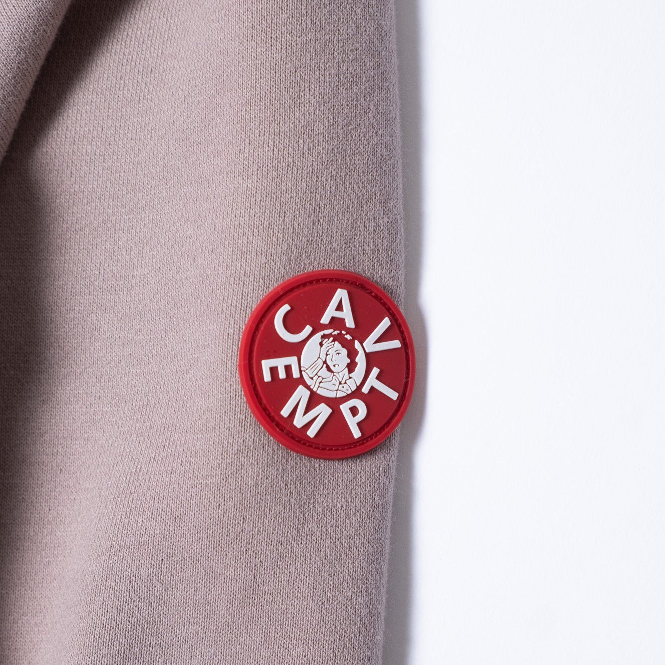 Cav Empt Half Panel Shoulder Crew Neck  - Beige