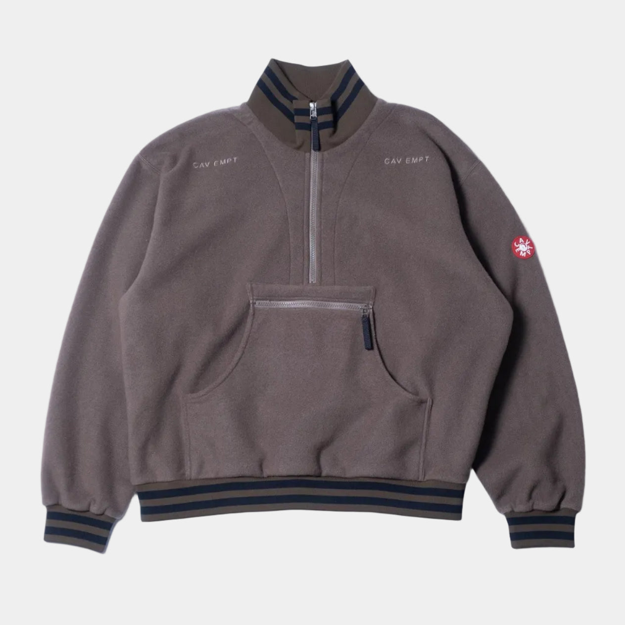Cav Empt Fleece Half Zip Up - Khaki