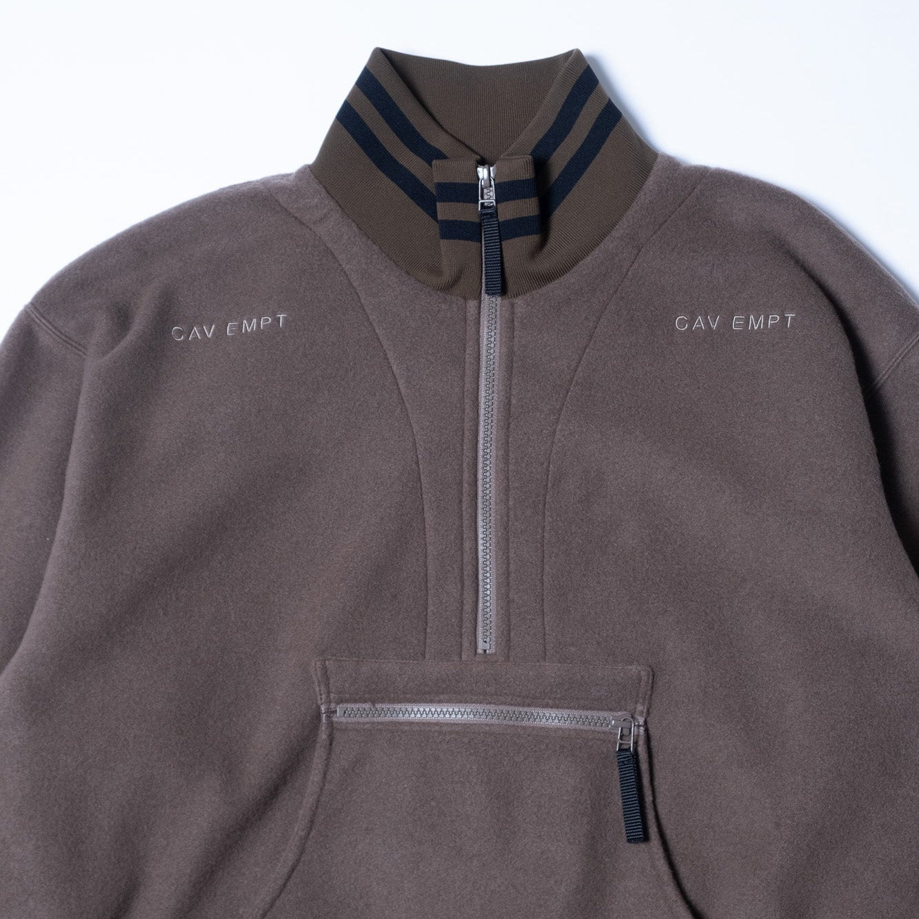 Cav Empt Fleece Half Zip Up - Khaki