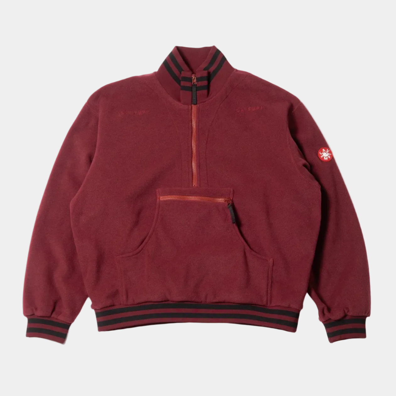 Cav Empt Fleece Half Zip Up - Burgundy