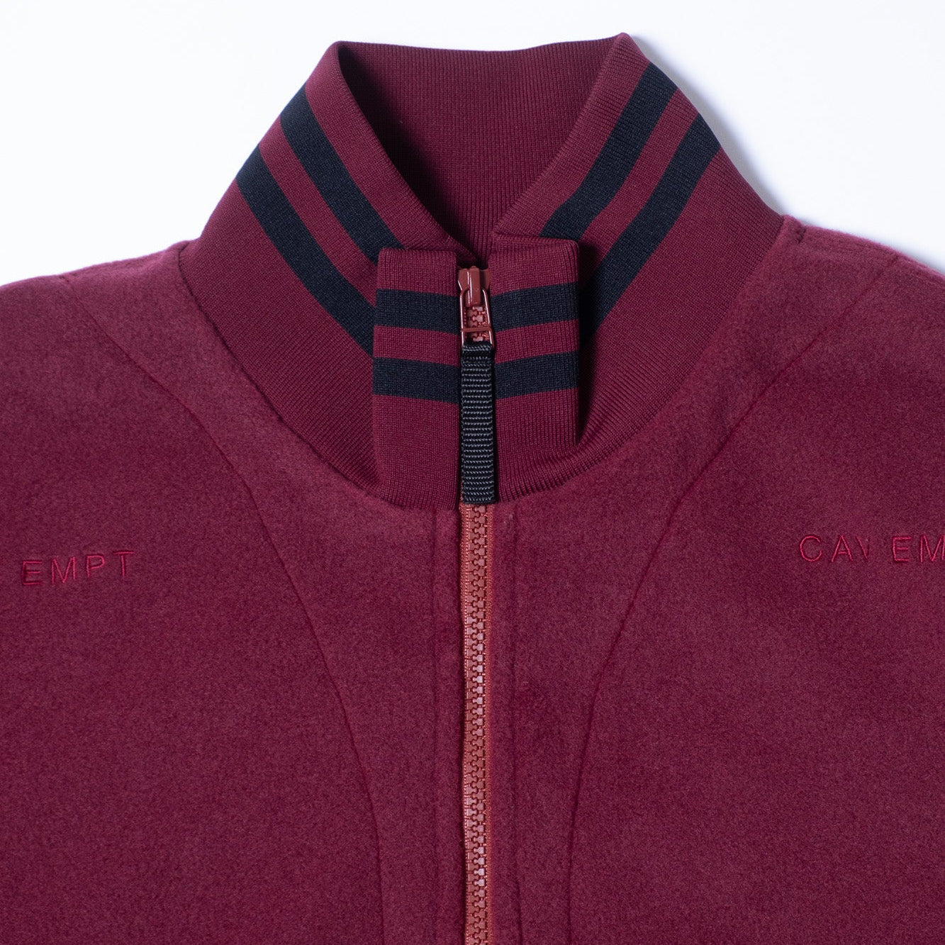 Cav Empt Fleece Half Zip Up - Burgundy