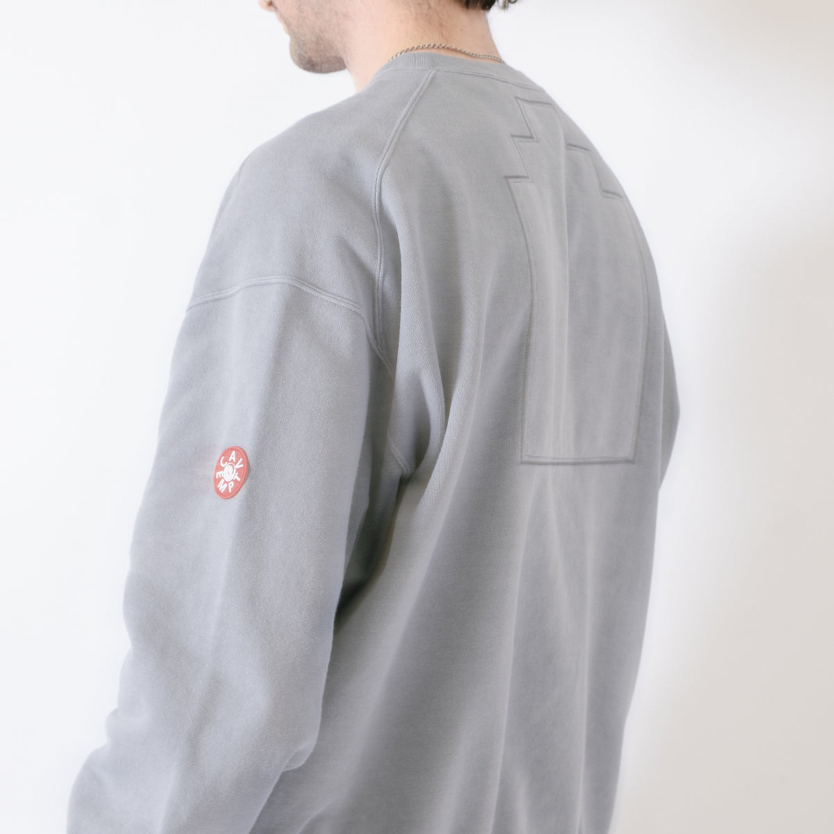 Cav Empt Overdye Panel Shoulder Crew Neck Sweater - Grey