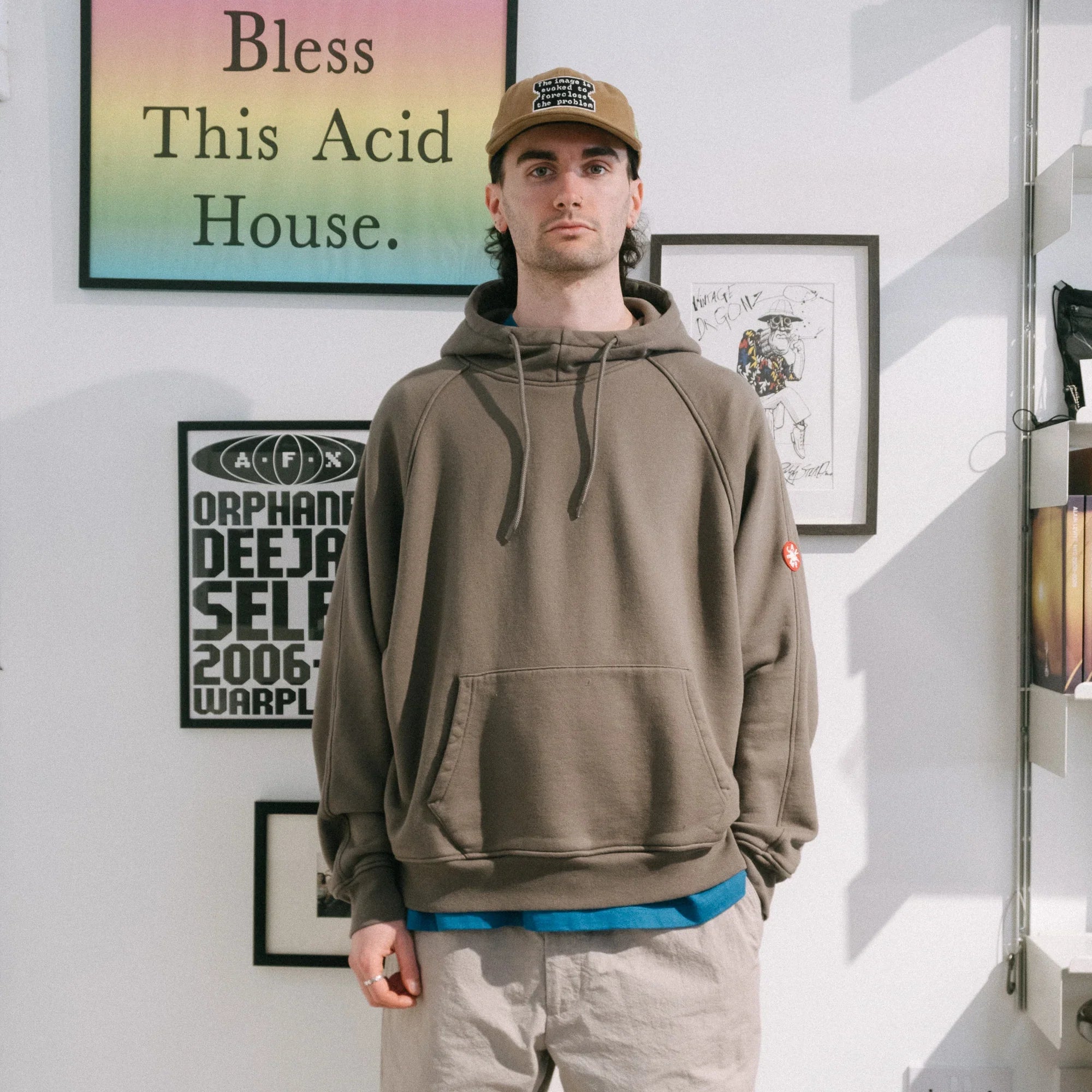 Cav Empt Solid Big Heavy Hoody - Khaki