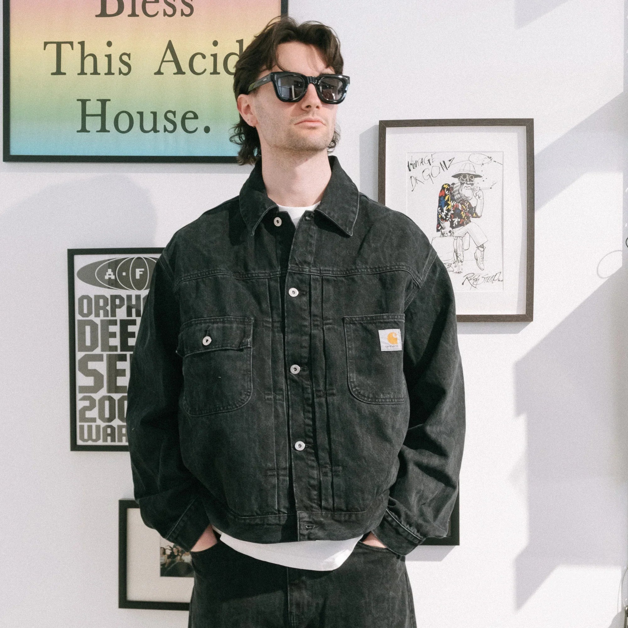 Carhartt WIP Belmar Jacket - Snake Camo Black Stone Washed