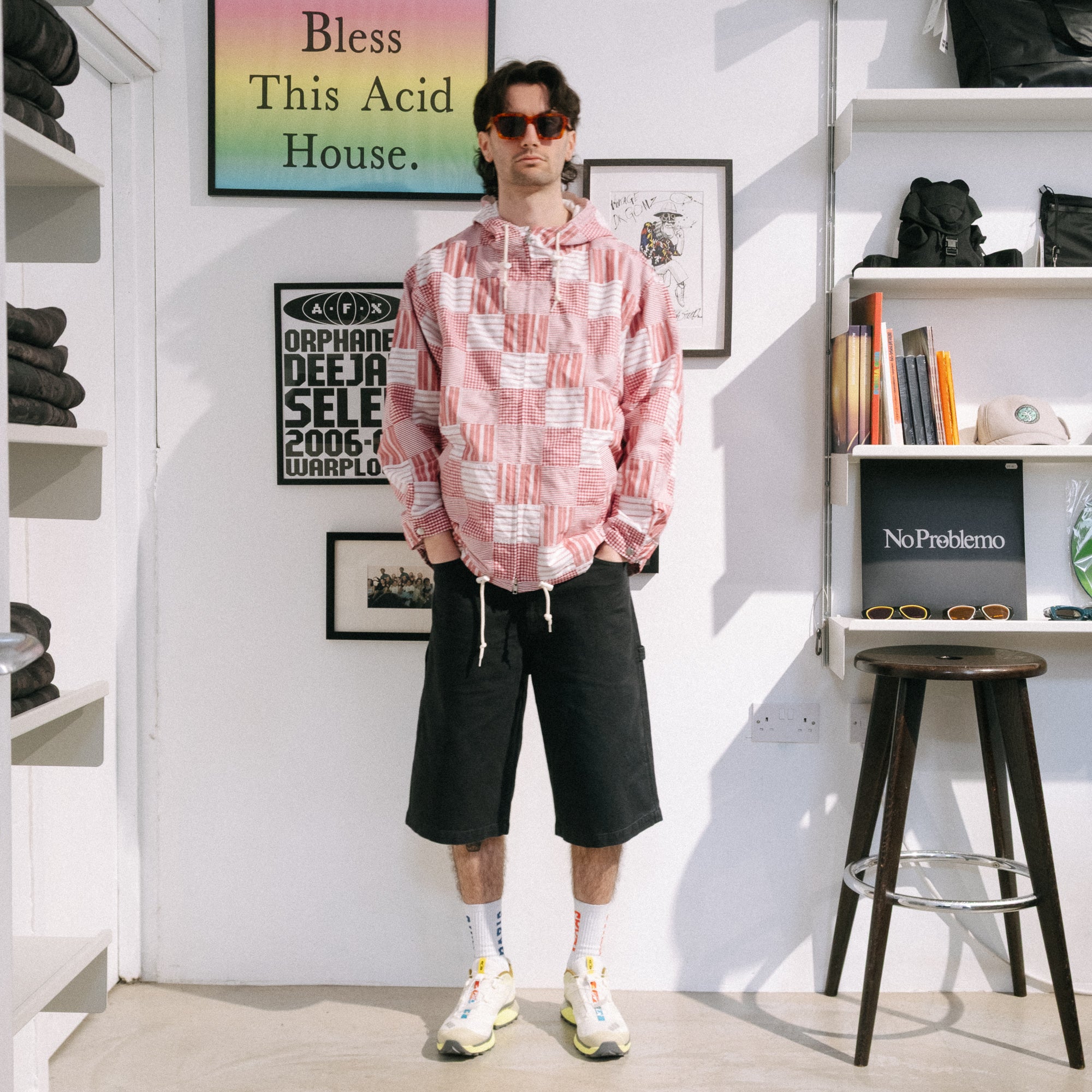 BoTT Patchwork Check Jacket - Red