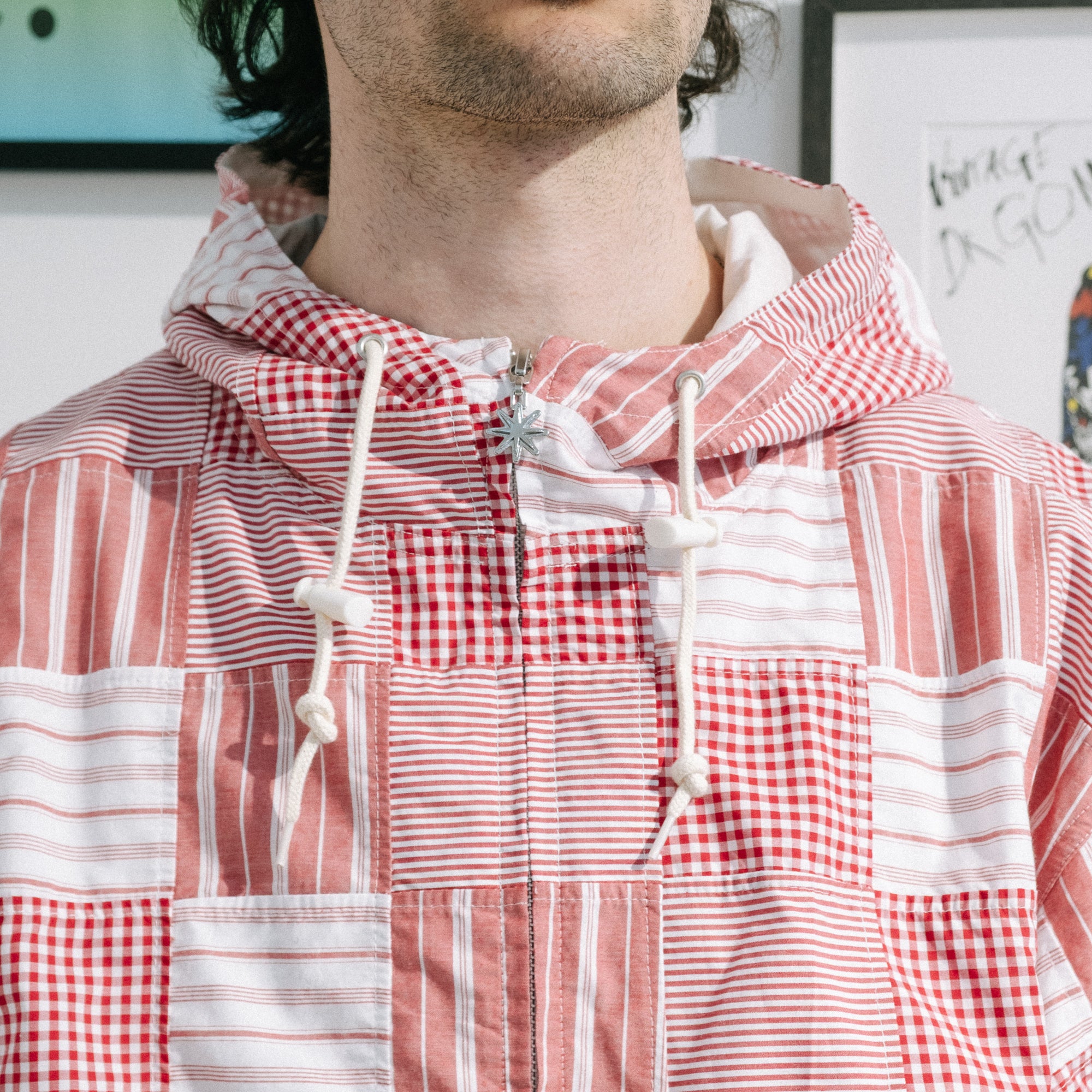 BoTT Patchwork Check Jacket - Red